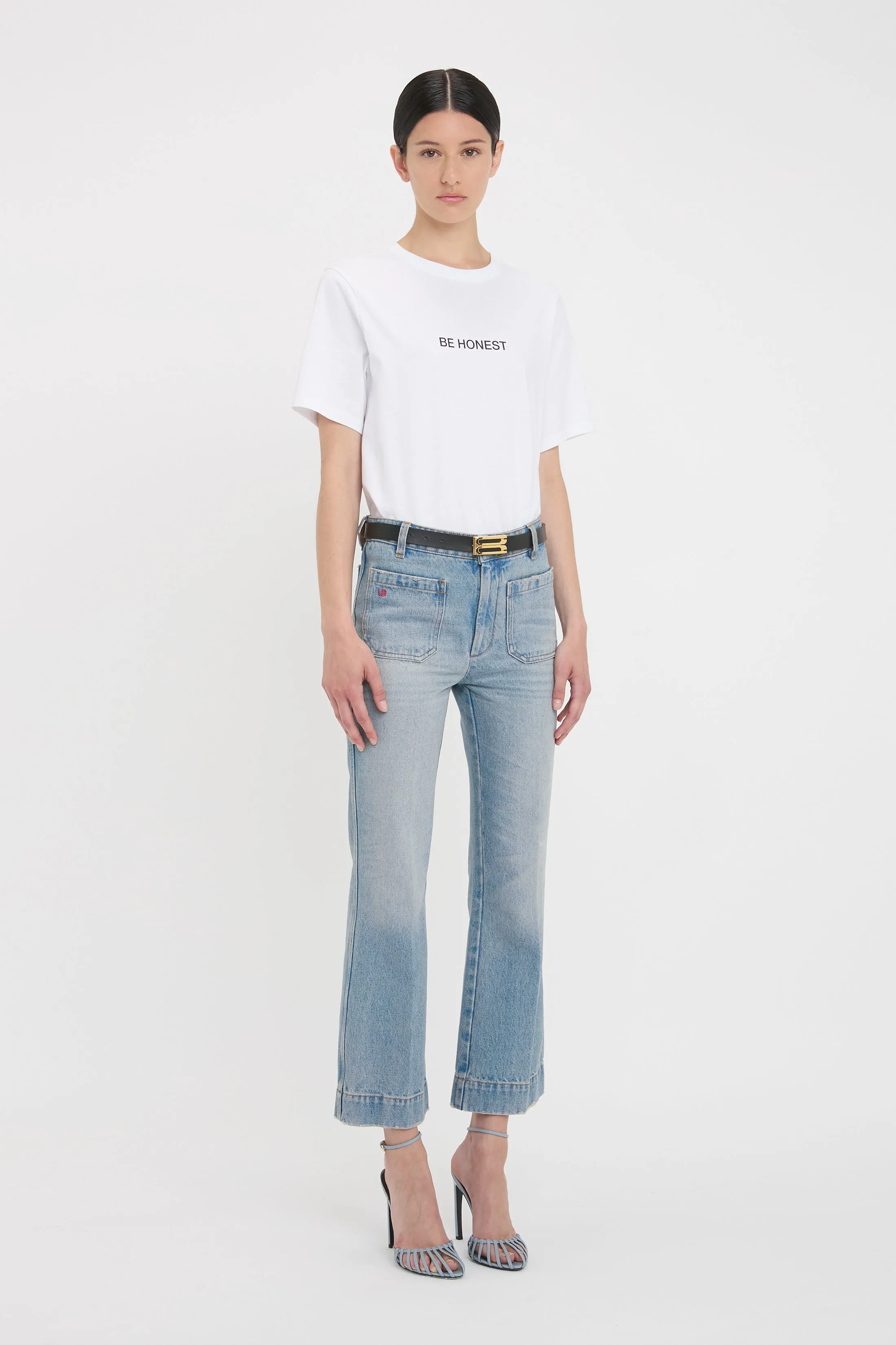 Be Honest' Slogan T-Shirt In White sold by Victoria Beckham product image thumbnail 2