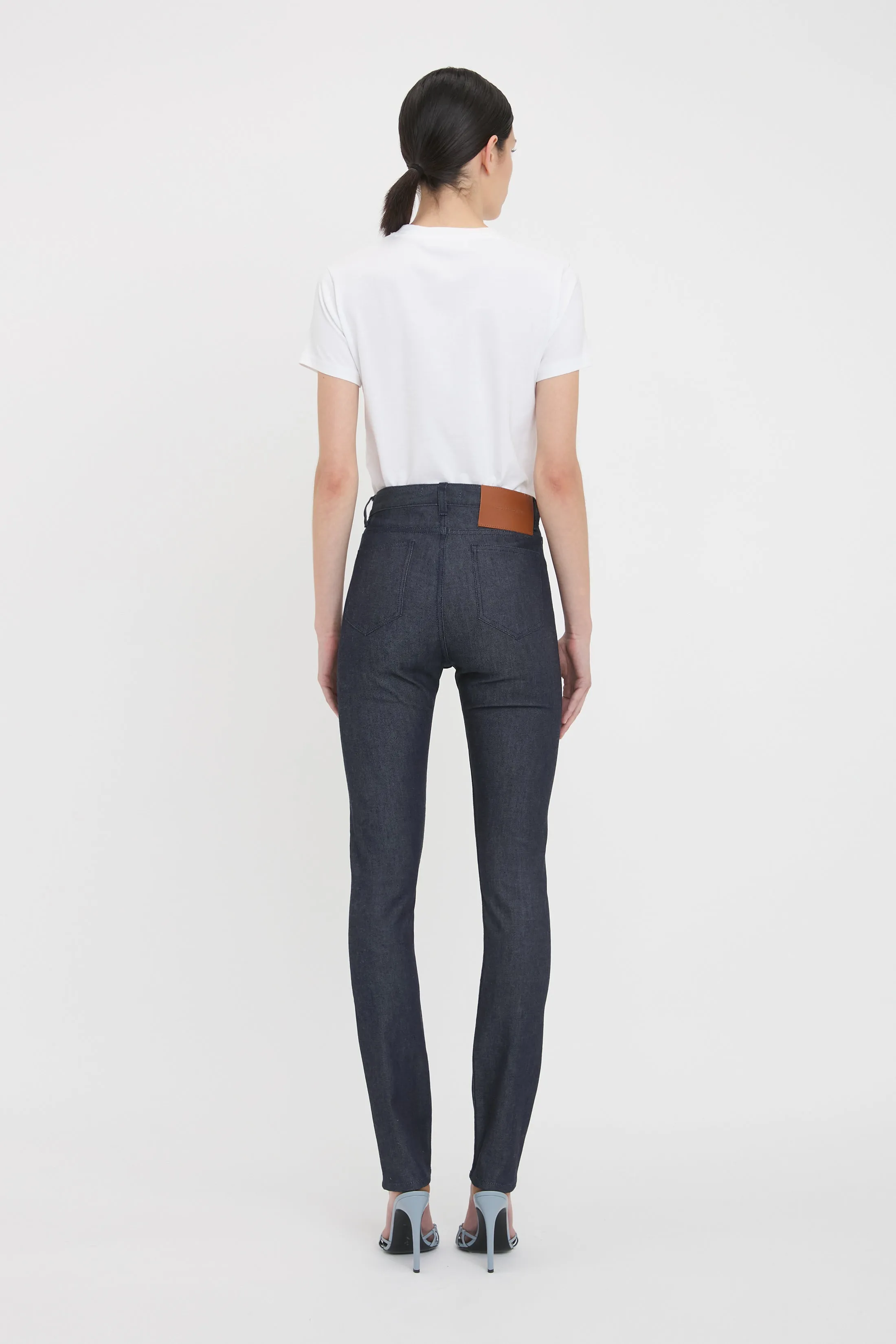 High Waisted Skinny Jean In Dark Indigo Raw sold by Victoria Beckham product image thumbnail 3