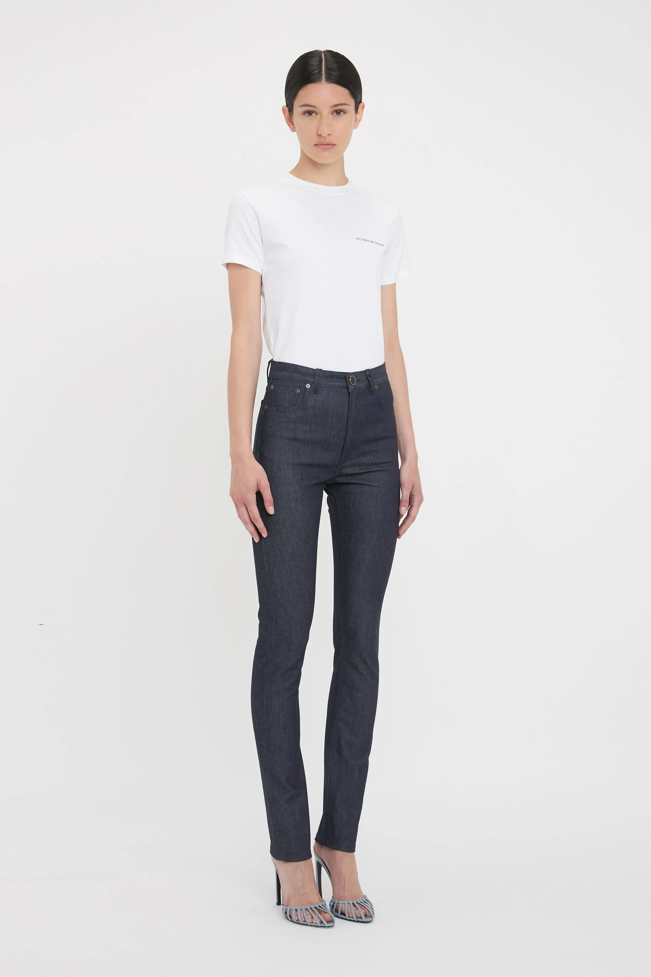 High Waisted Skinny Jean In Dark Indigo Raw sold by Victoria Beckham product image thumbnail 2
