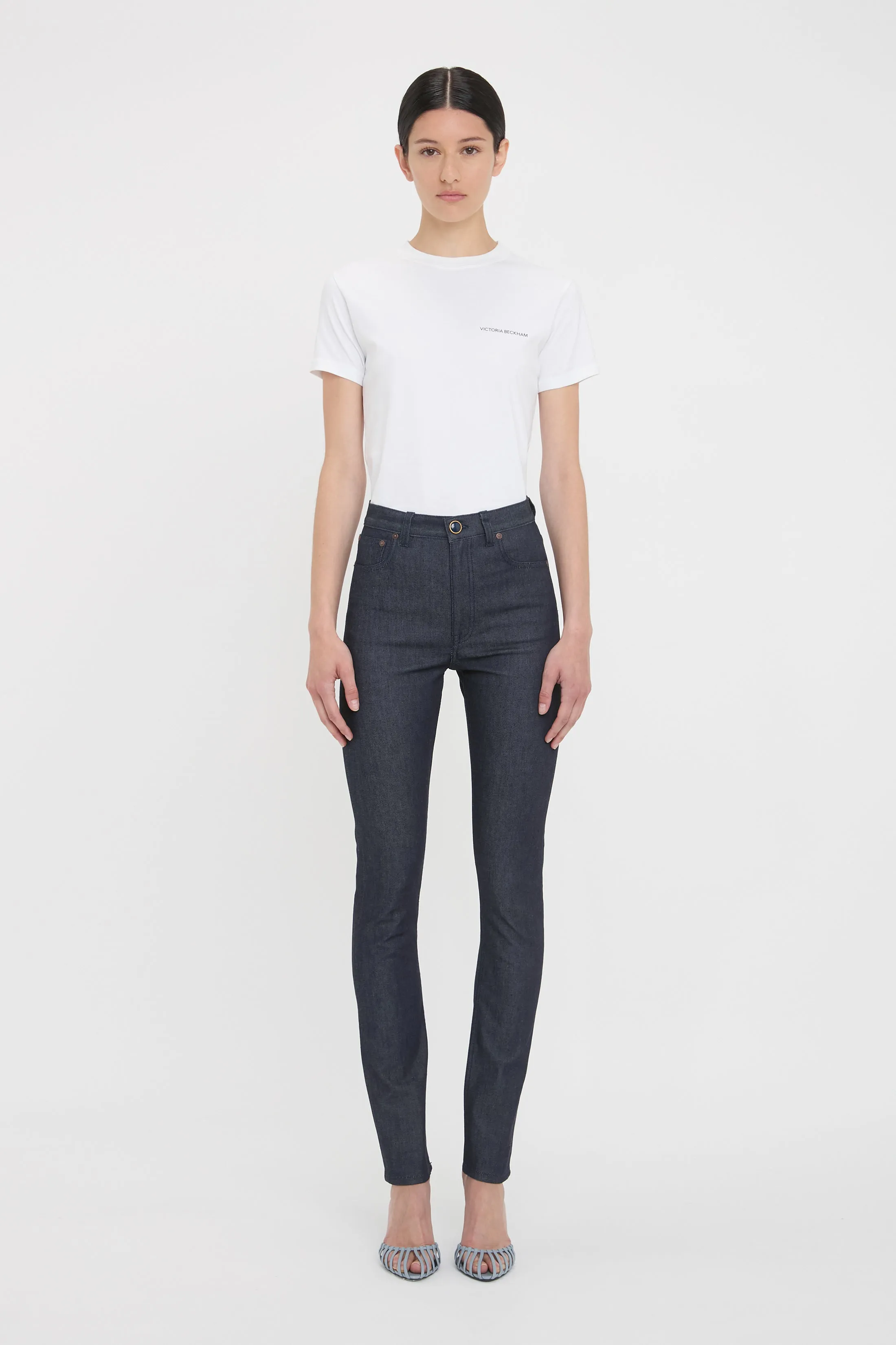 High Waisted Skinny Jean In Dark Indigo Raw sold by Victoria Beckham