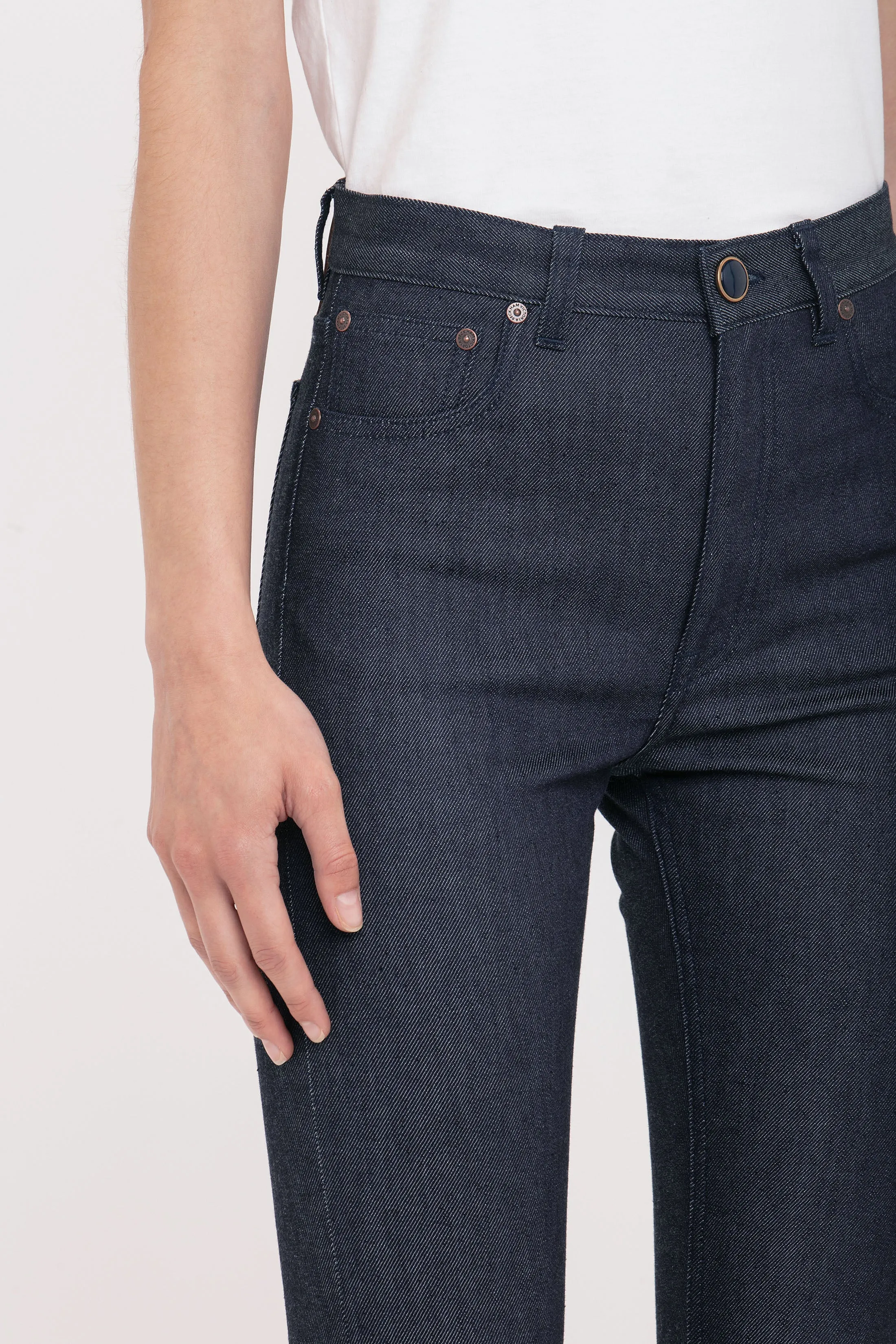 High Waisted Skinny Jean In Dark Indigo Raw sold by Victoria Beckham product image thumbnail 4