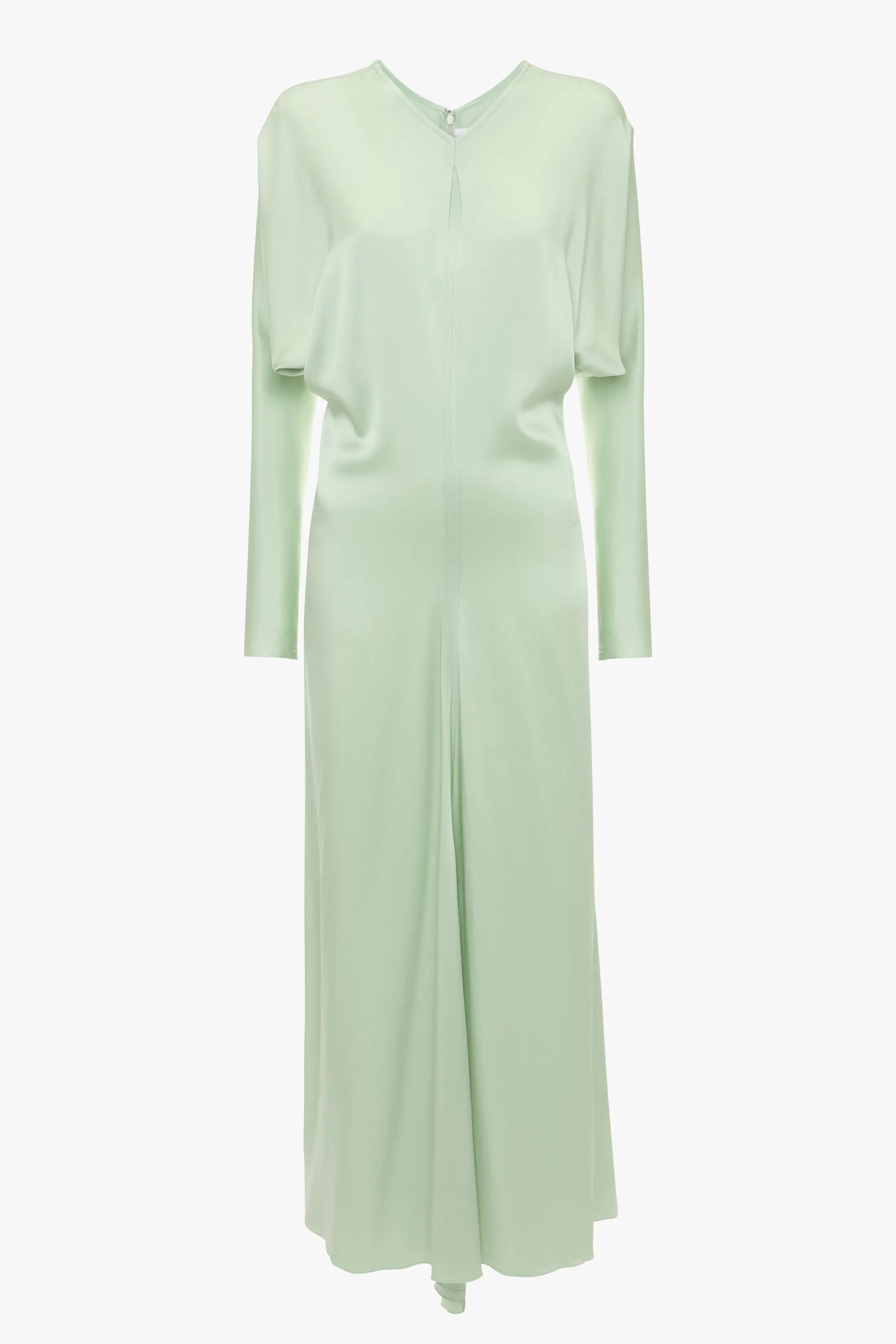 Long Sleeve Draped Midi Dress In Jade sold by Victoria Beckham product image thumbnail 5