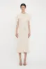 Gathered Waist Midi Dress In Floral Ovation Peach sold by Victoria Beckham
