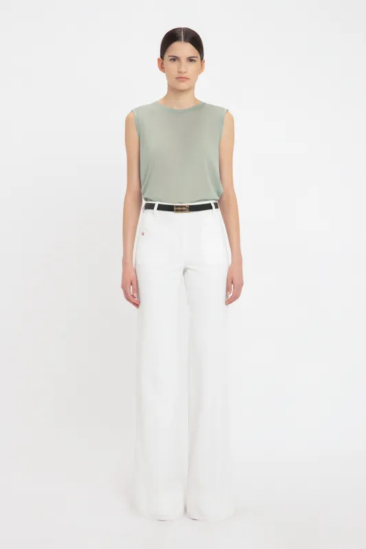 Cotton Crepe Tank In Wasabi sold by Victoria Beckham