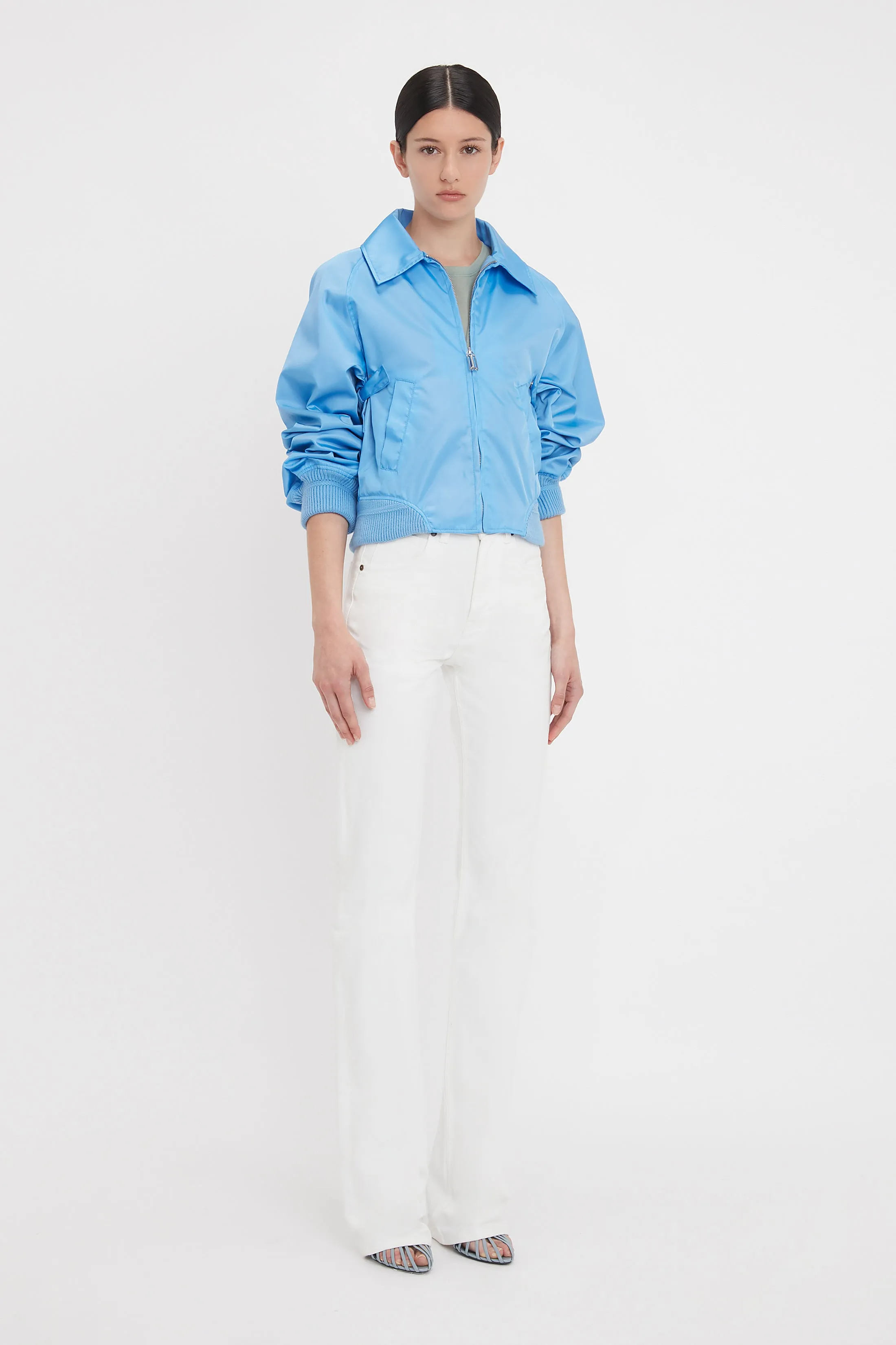 Harrington Bomber Jacket In Regatta Blue sold by Victoria Beckham product image thumbnail 2