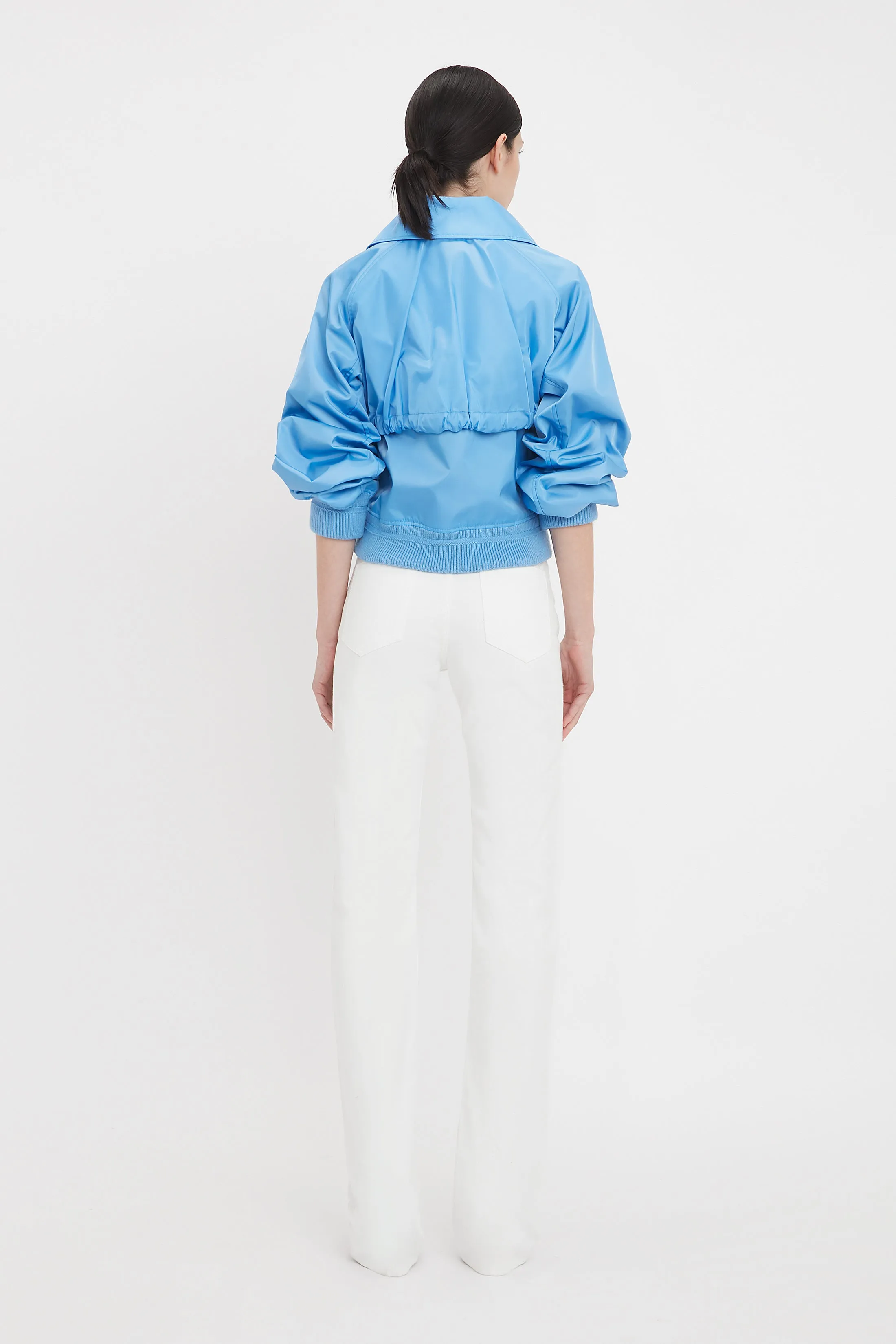 Harrington Bomber Jacket In Regatta Blue sold by Victoria Beckham product image thumbnail 3