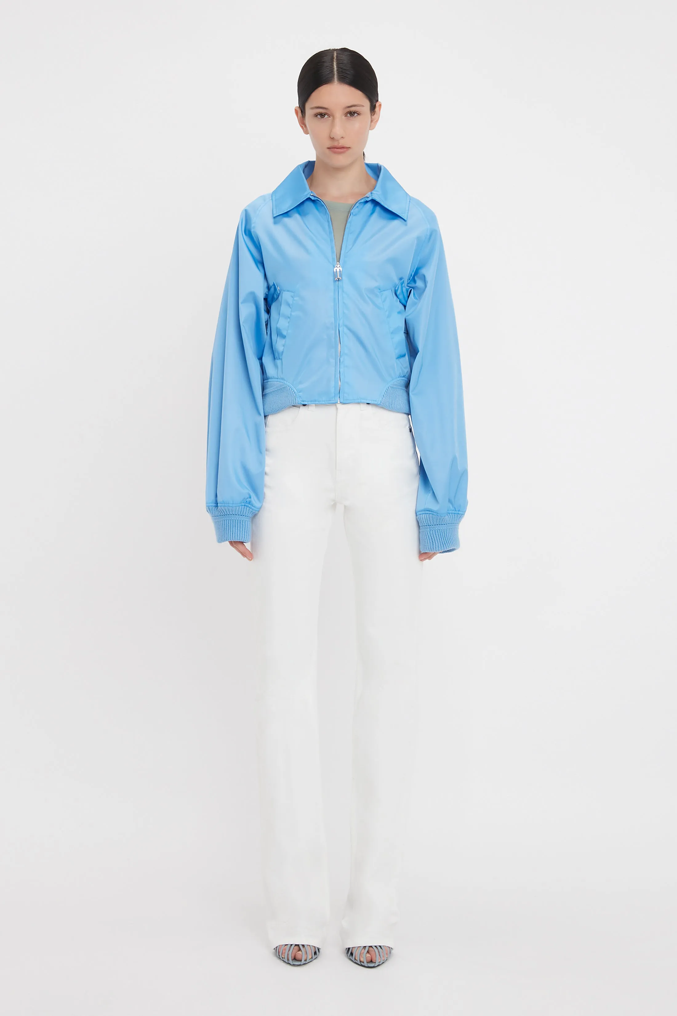 Harrington Bomber Jacket In Regatta Blue sold by Victoria Beckham