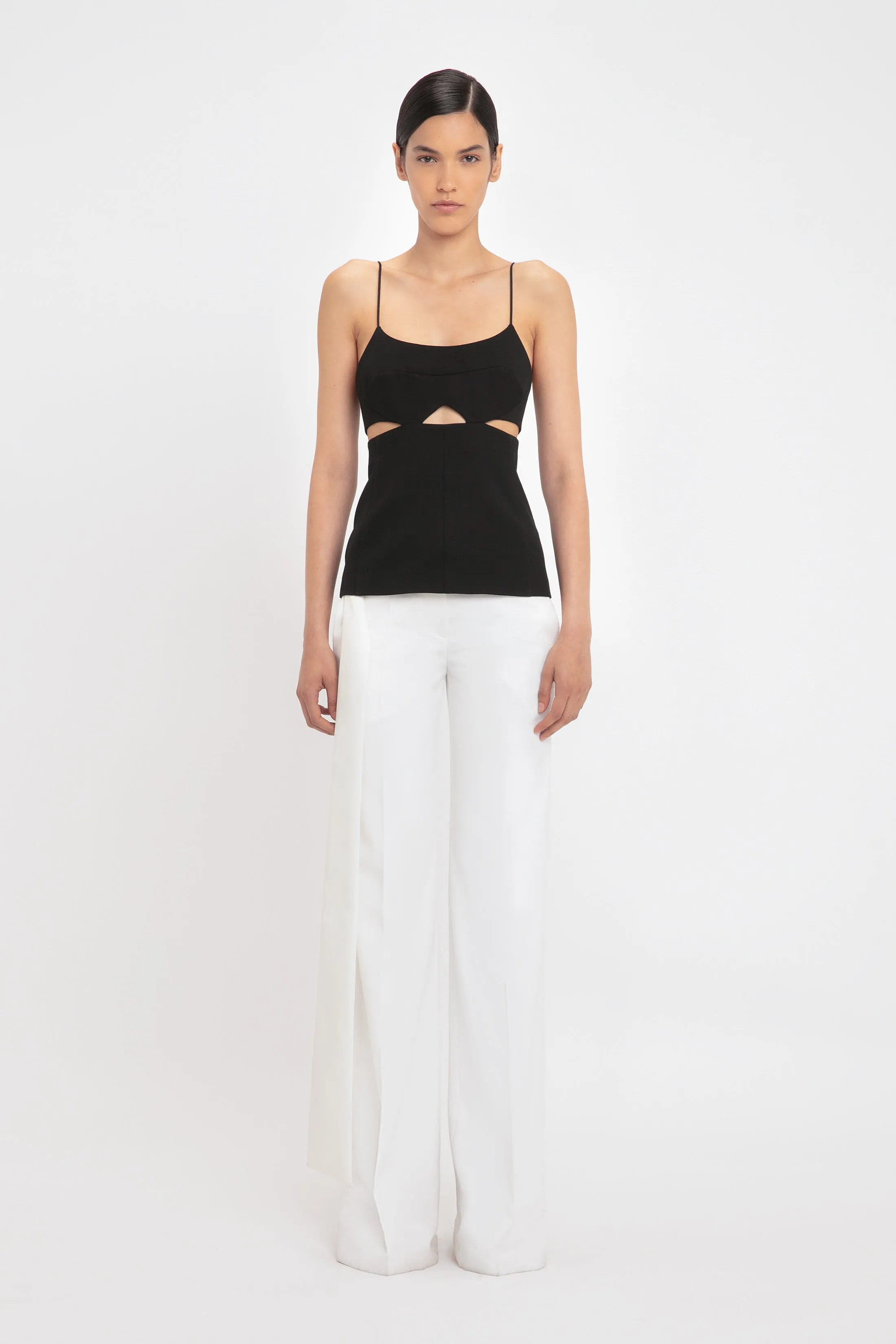 Cut-Out Cami Top In Black sold by Victoria Beckham