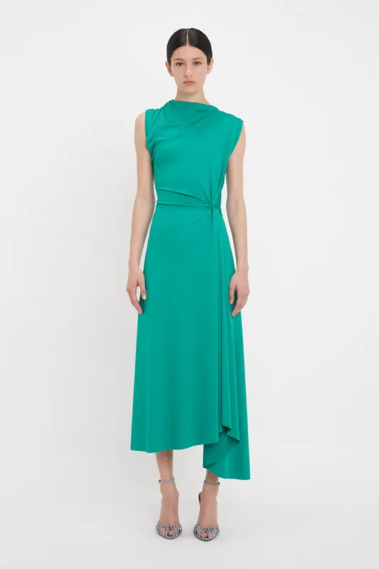 Draped Midi Dress In Peacock sold by Victoria Beckham