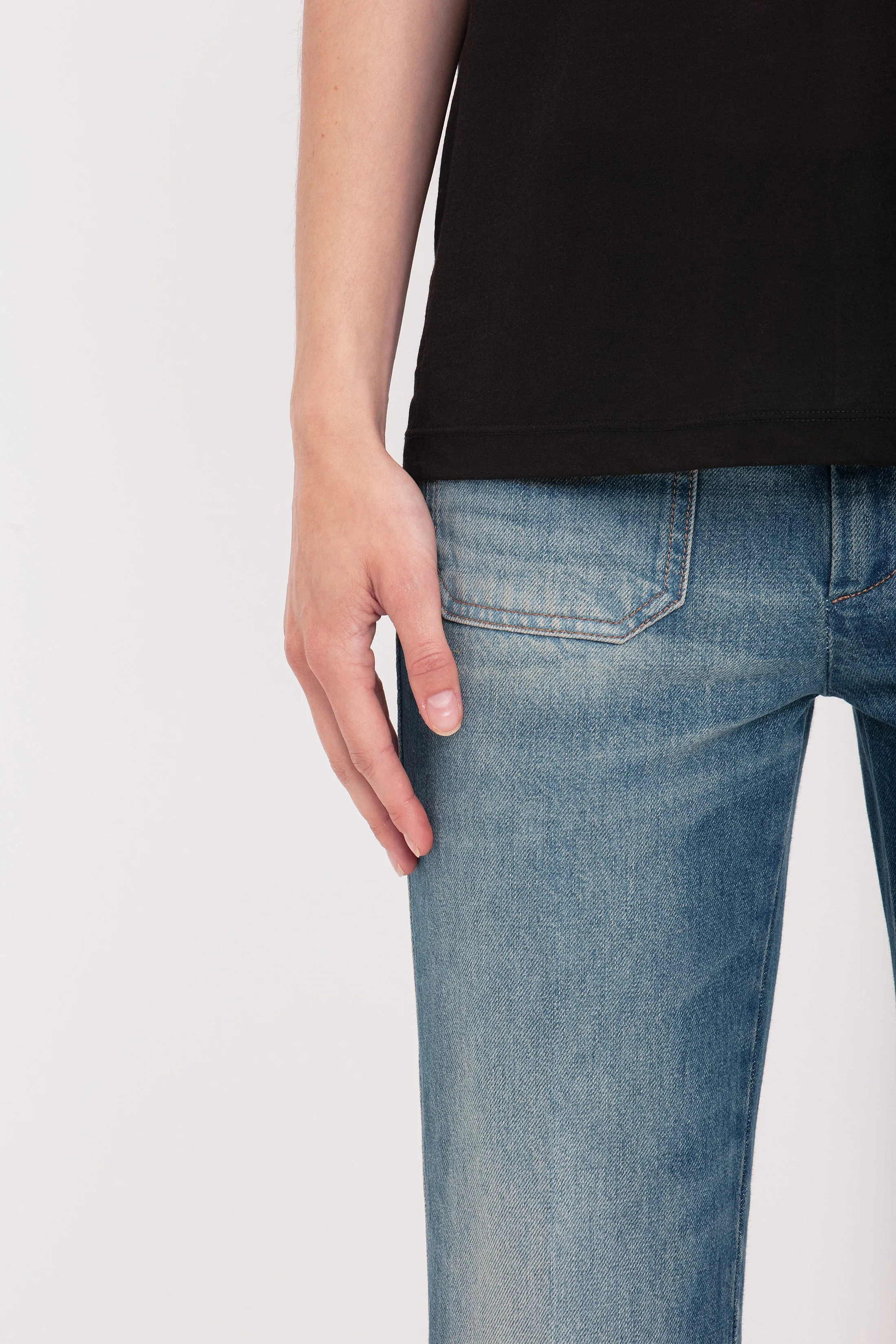 Classic Cotton Crepe T-Shirt In Black sold by Victoria Beckham product image thumbnail 4