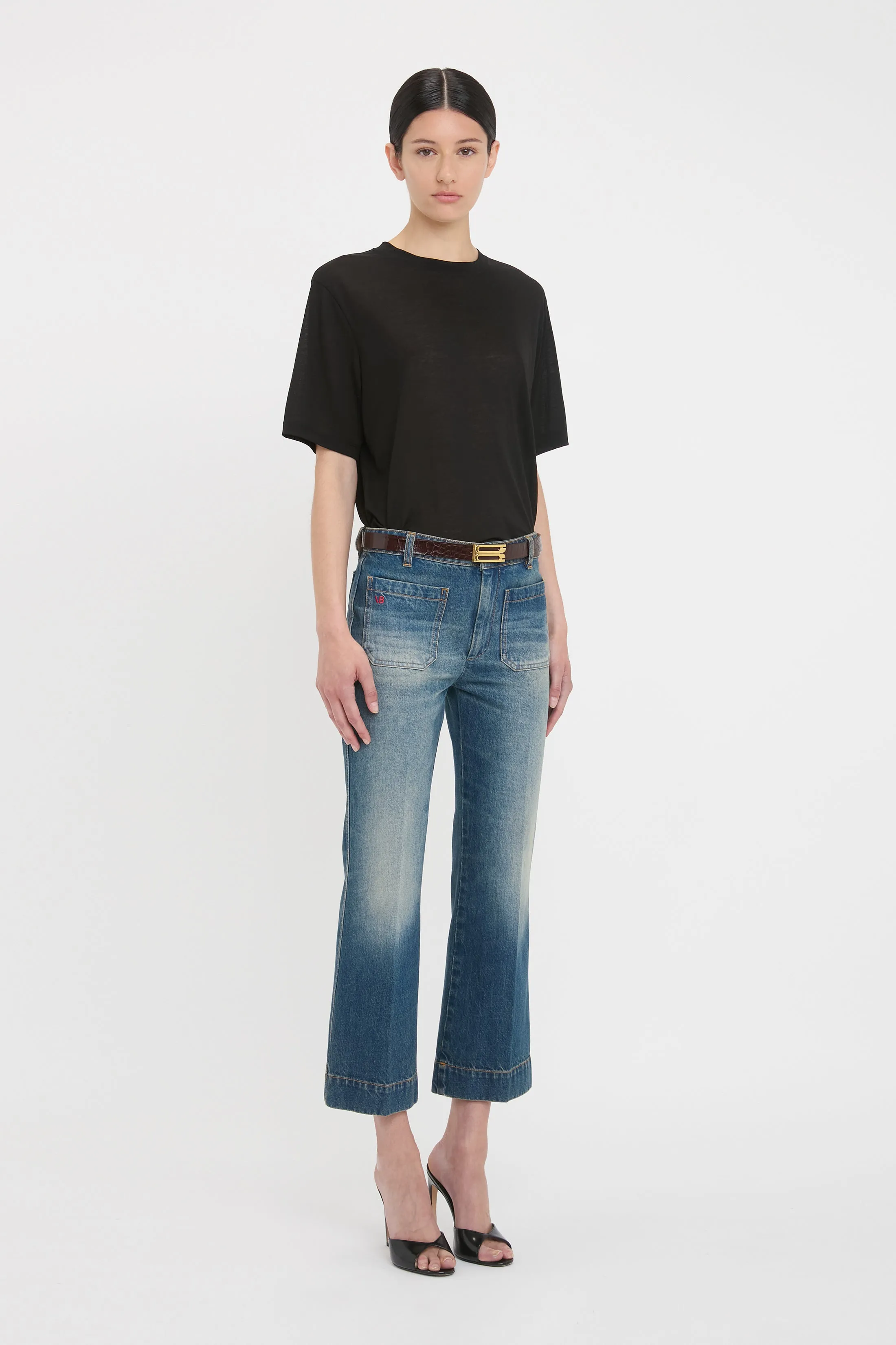 Classic Cotton Crepe T-Shirt In Black sold by Victoria Beckham product image thumbnail 2