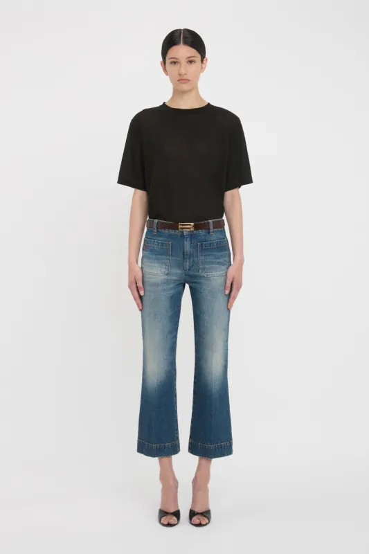 Classic Cotton Crepe T-Shirt In Black sold by Victoria Beckham