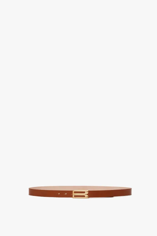 Dorian Belt In Tan Glossed Leather sold by Victoria Beckham