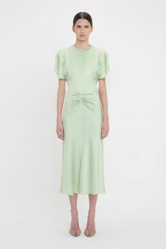 Gathered Waist Midi Dress In Jade sold by Victoria Beckham