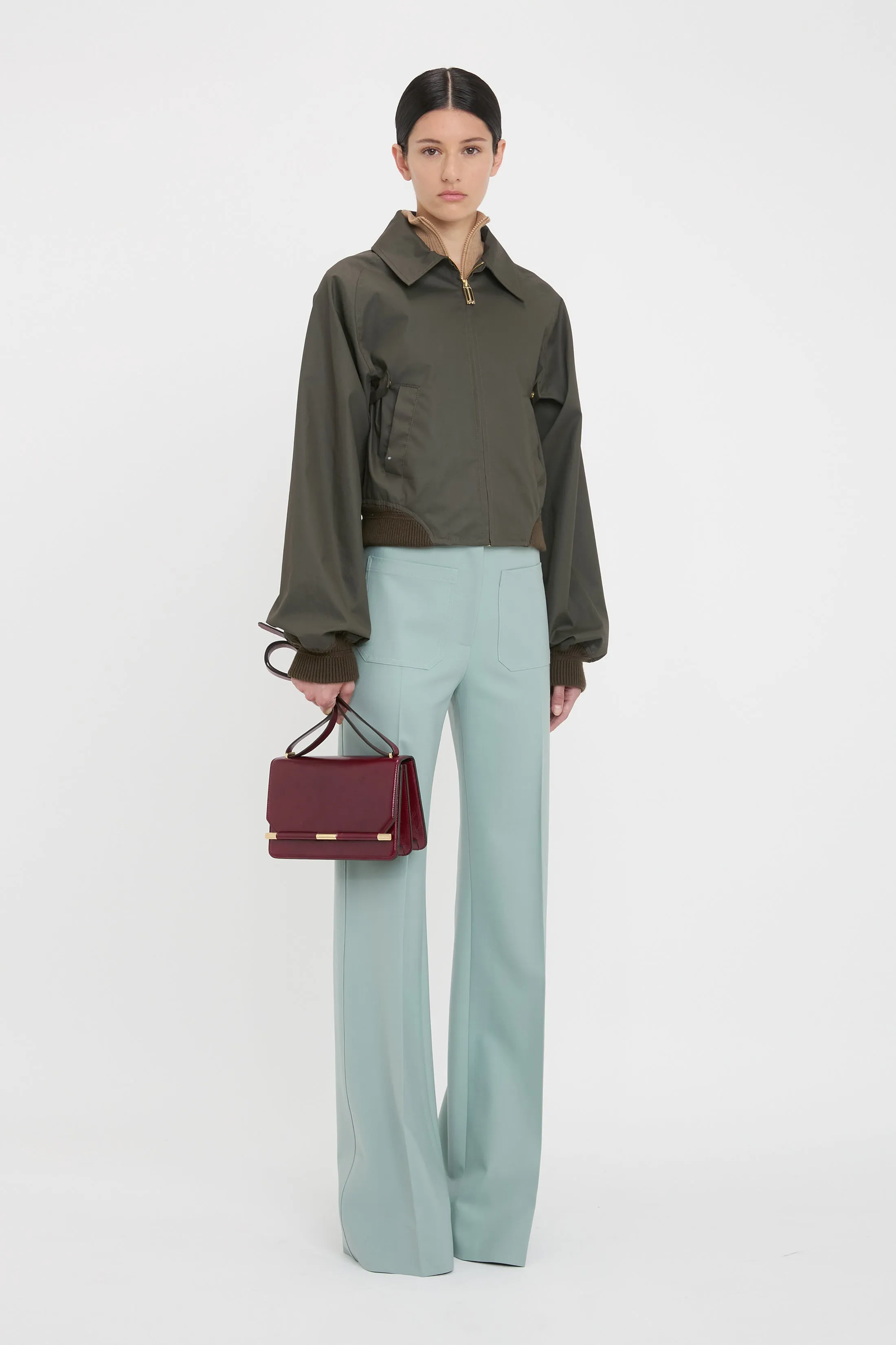 Harrington Bomber Jacket In Khaki sold by Victoria Beckham product image thumbnail 2