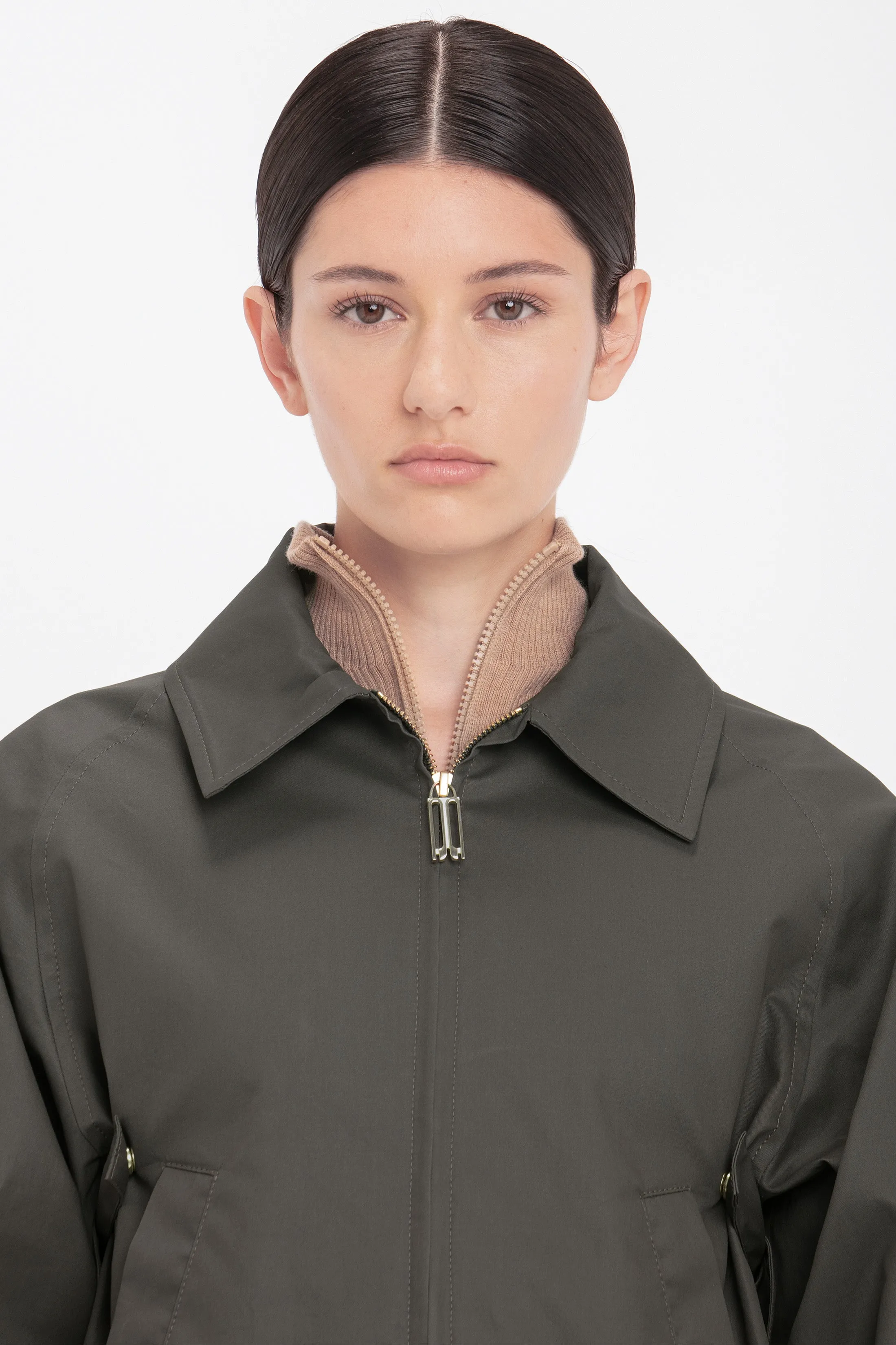 Harrington Bomber Jacket In Khaki sold by Victoria Beckham product image thumbnail 4