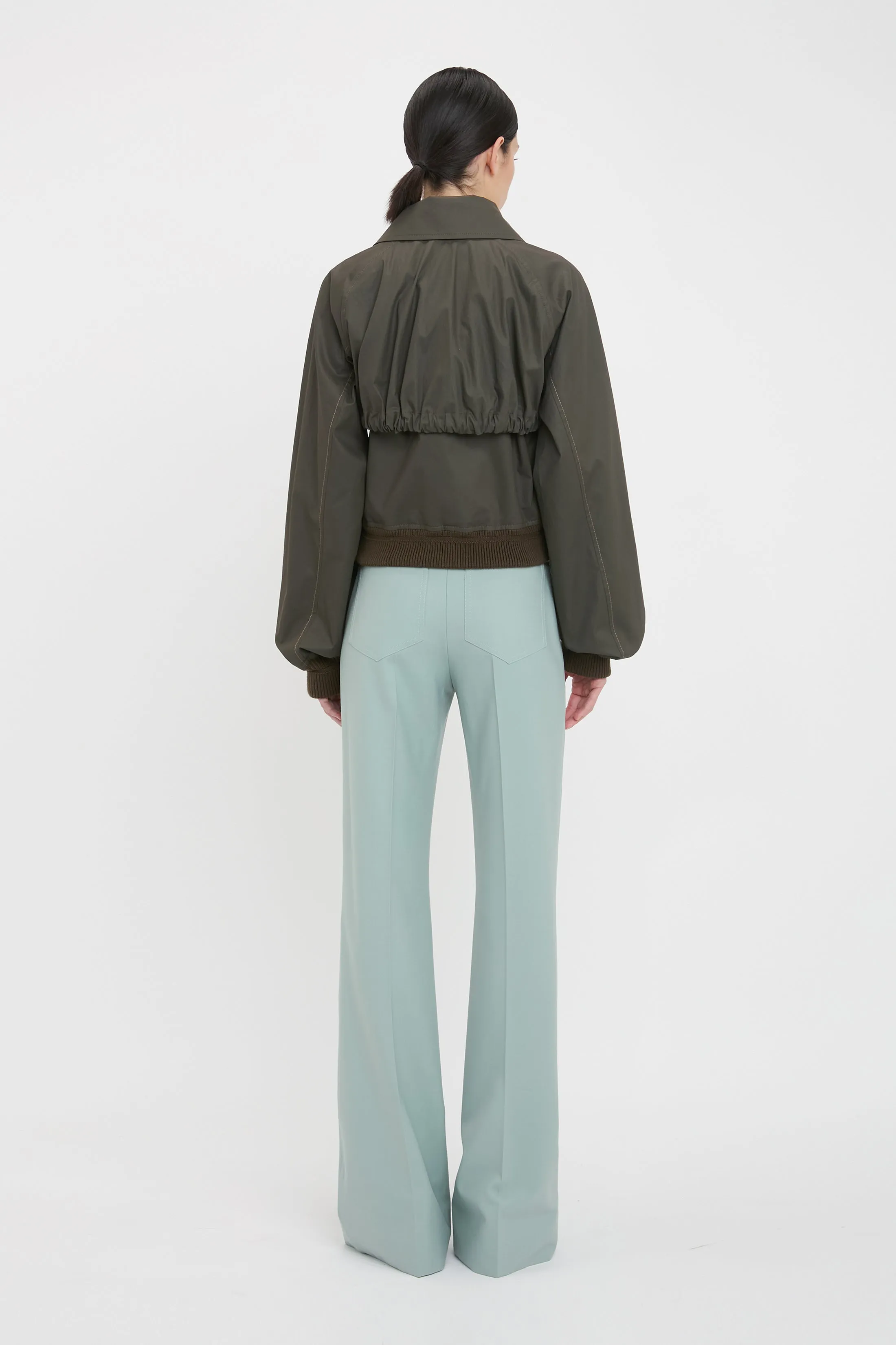 Harrington Bomber Jacket In Khaki sold by Victoria Beckham product image thumbnail 3