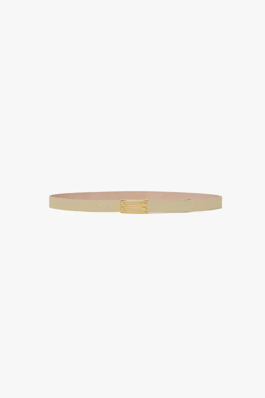 Frame Belt In Ivory Grained Leather sold by Victoria Beckham