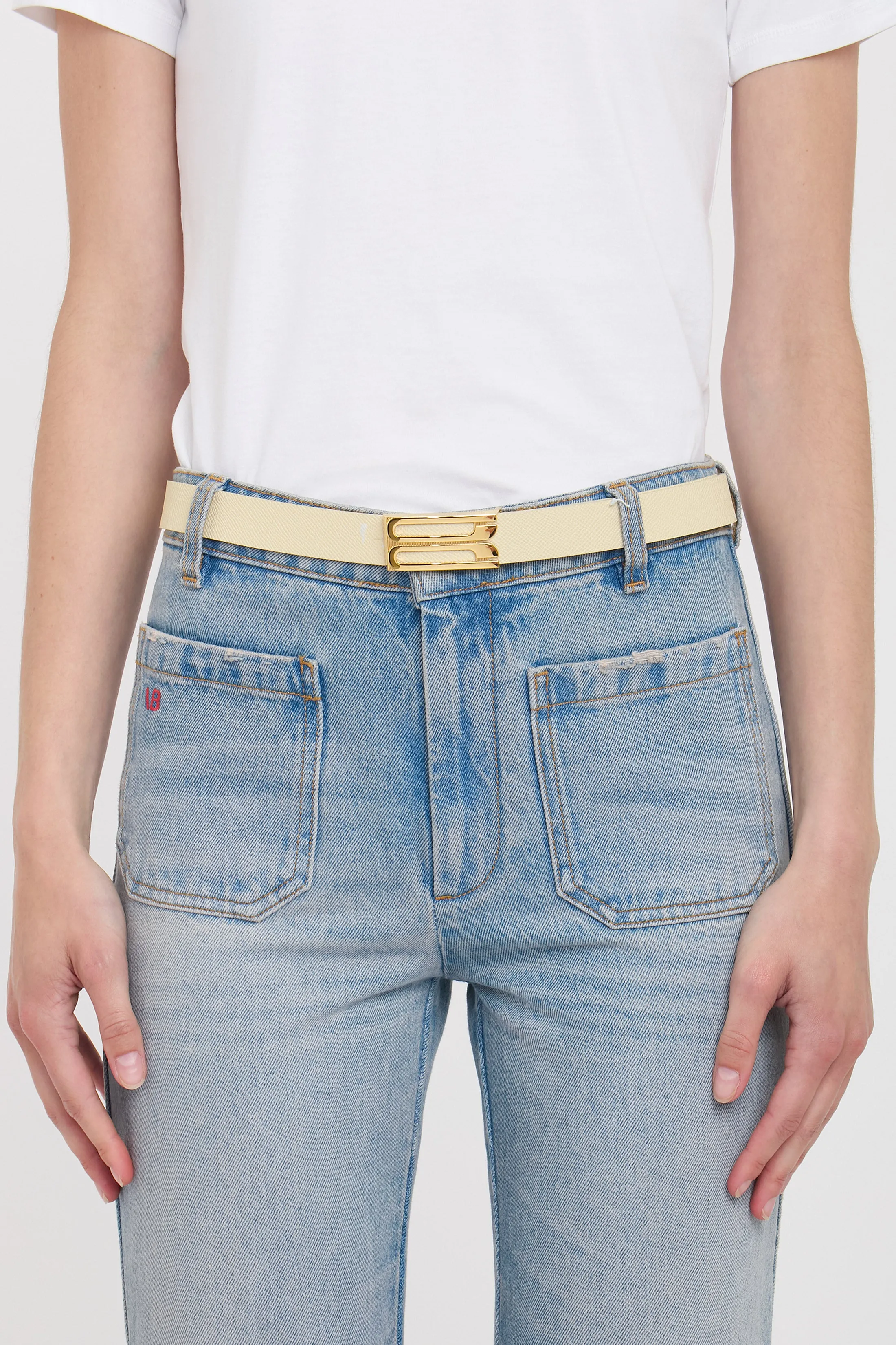 Dorian Belt In Ivory Grained Leather sold by Victoria Beckham product image thumbnail 3