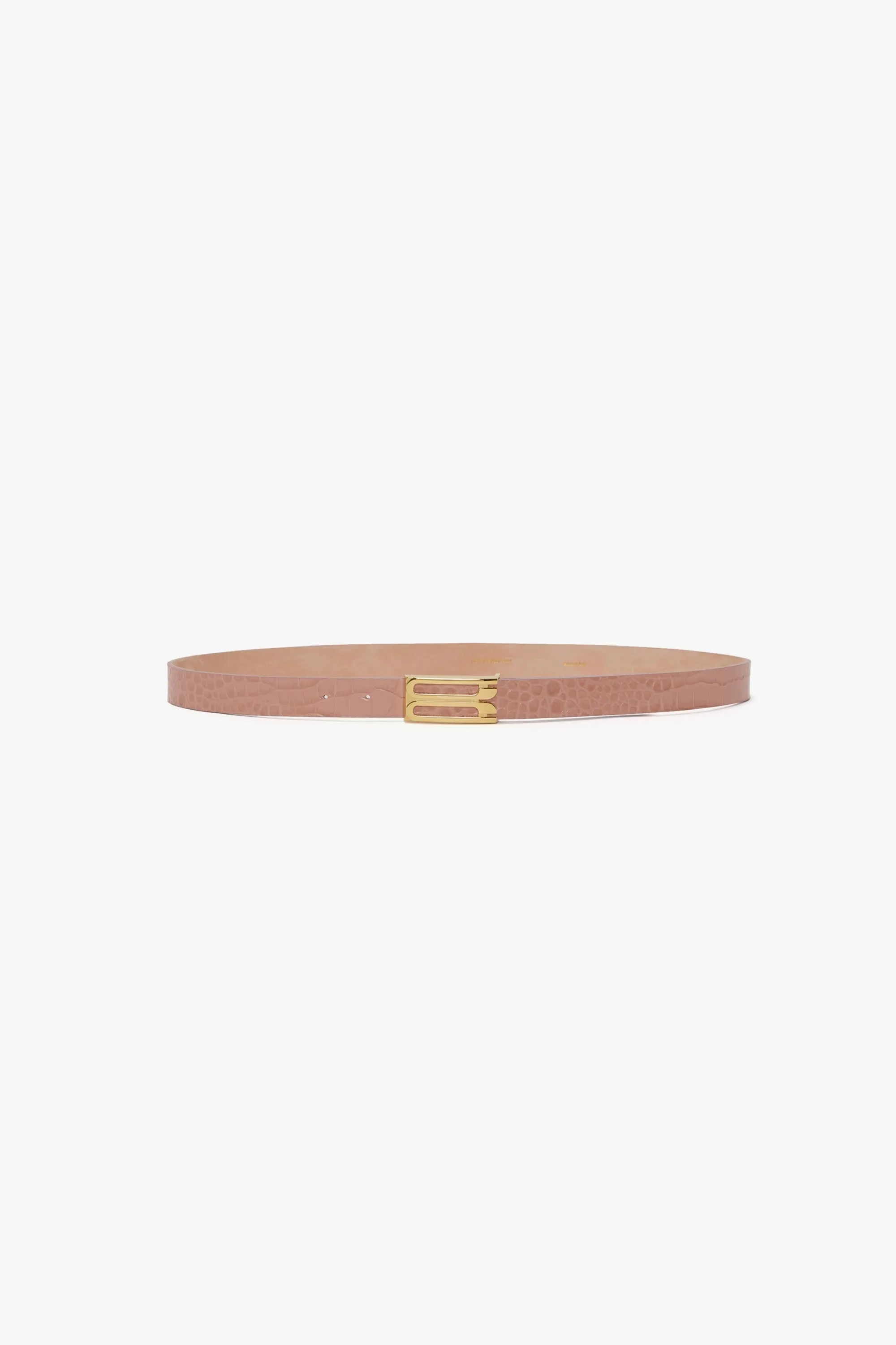 Frame Belt In Blush Pink Croc Embossed Leather sold by Victoria Beckham