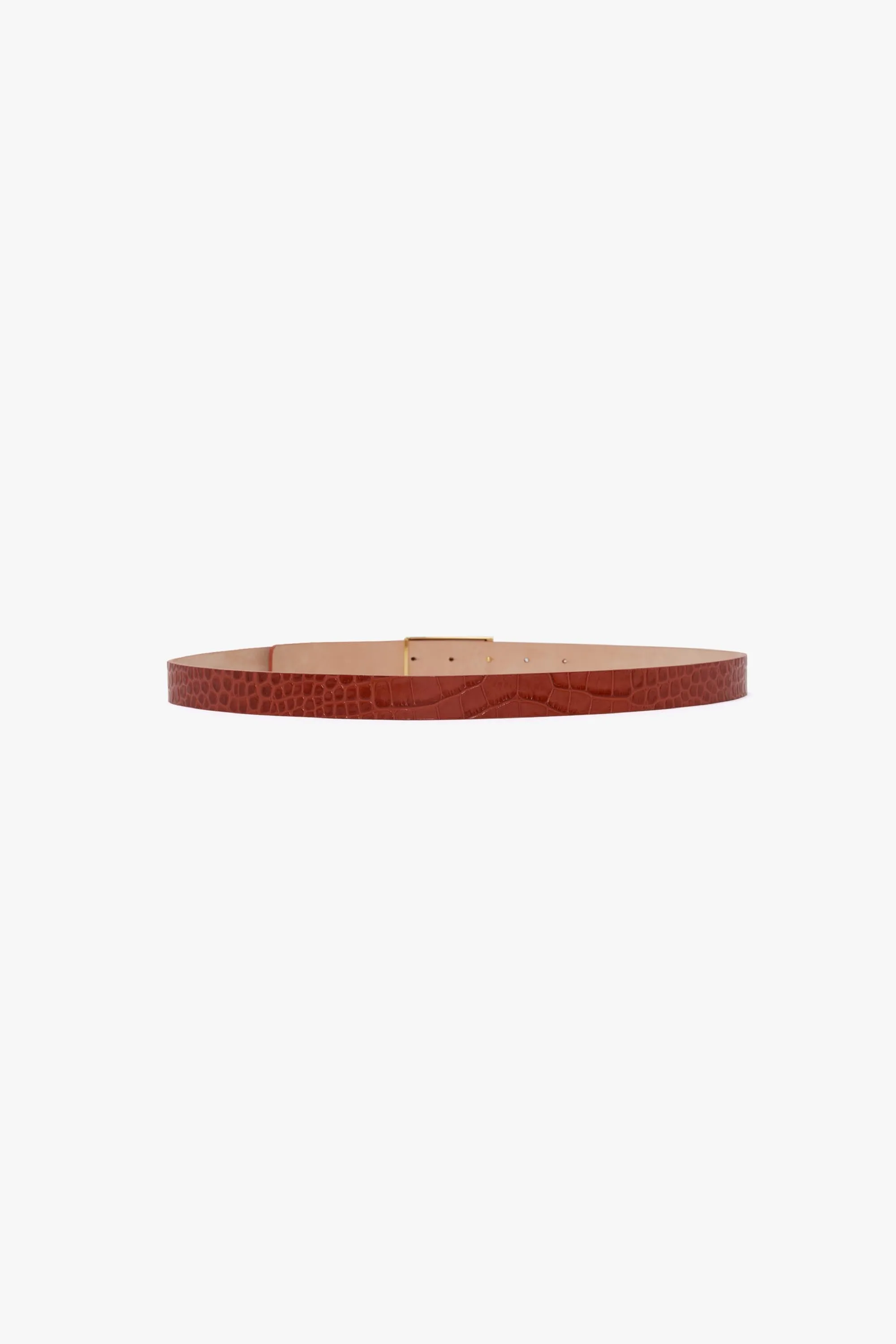 Frame Belt In Brick Red Croc Embossed Leather sold by Victoria Beckham product image thumbnail 4