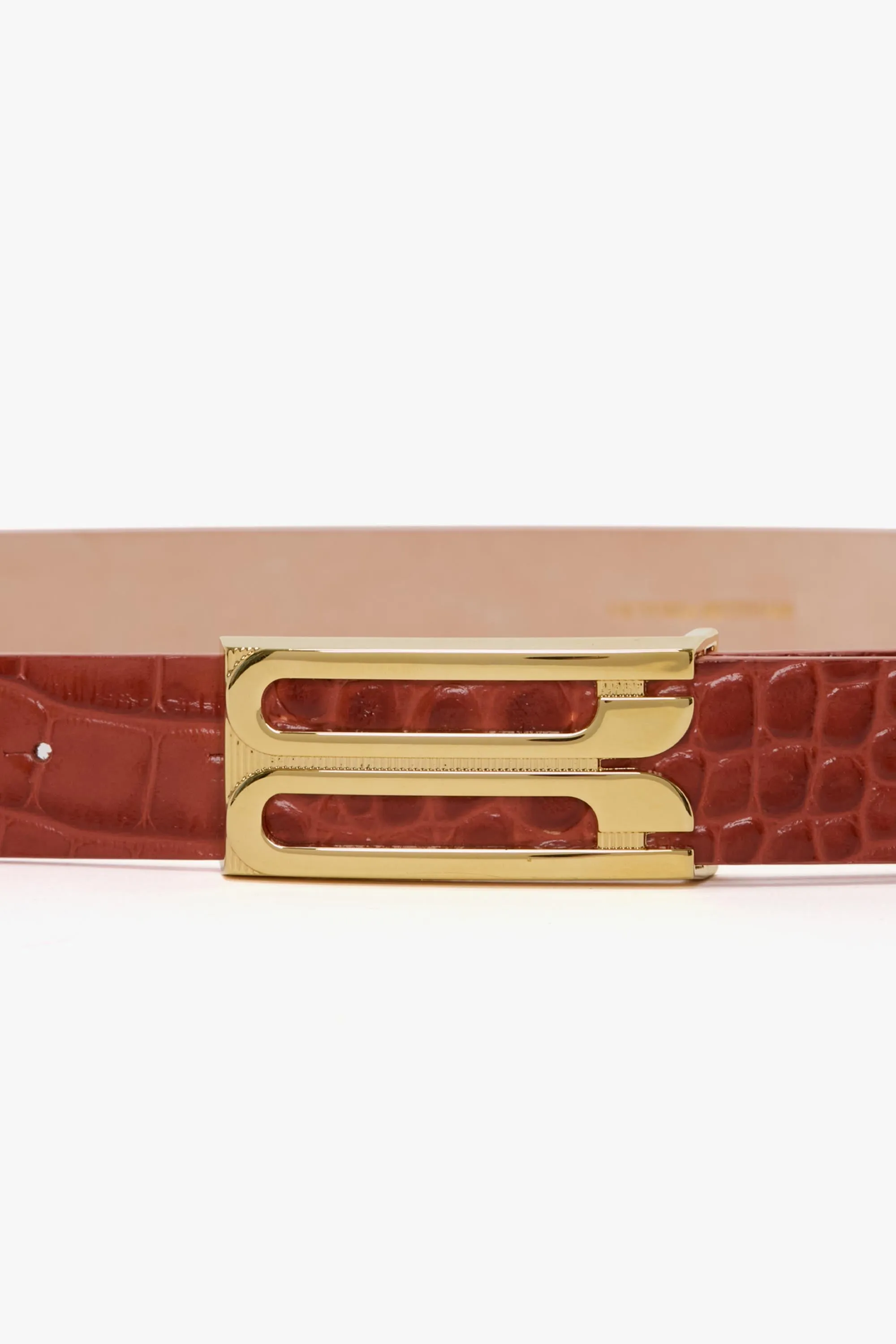 Frame Belt In Brick Red Croc Embossed Leather sold by Victoria Beckham product image thumbnail 2