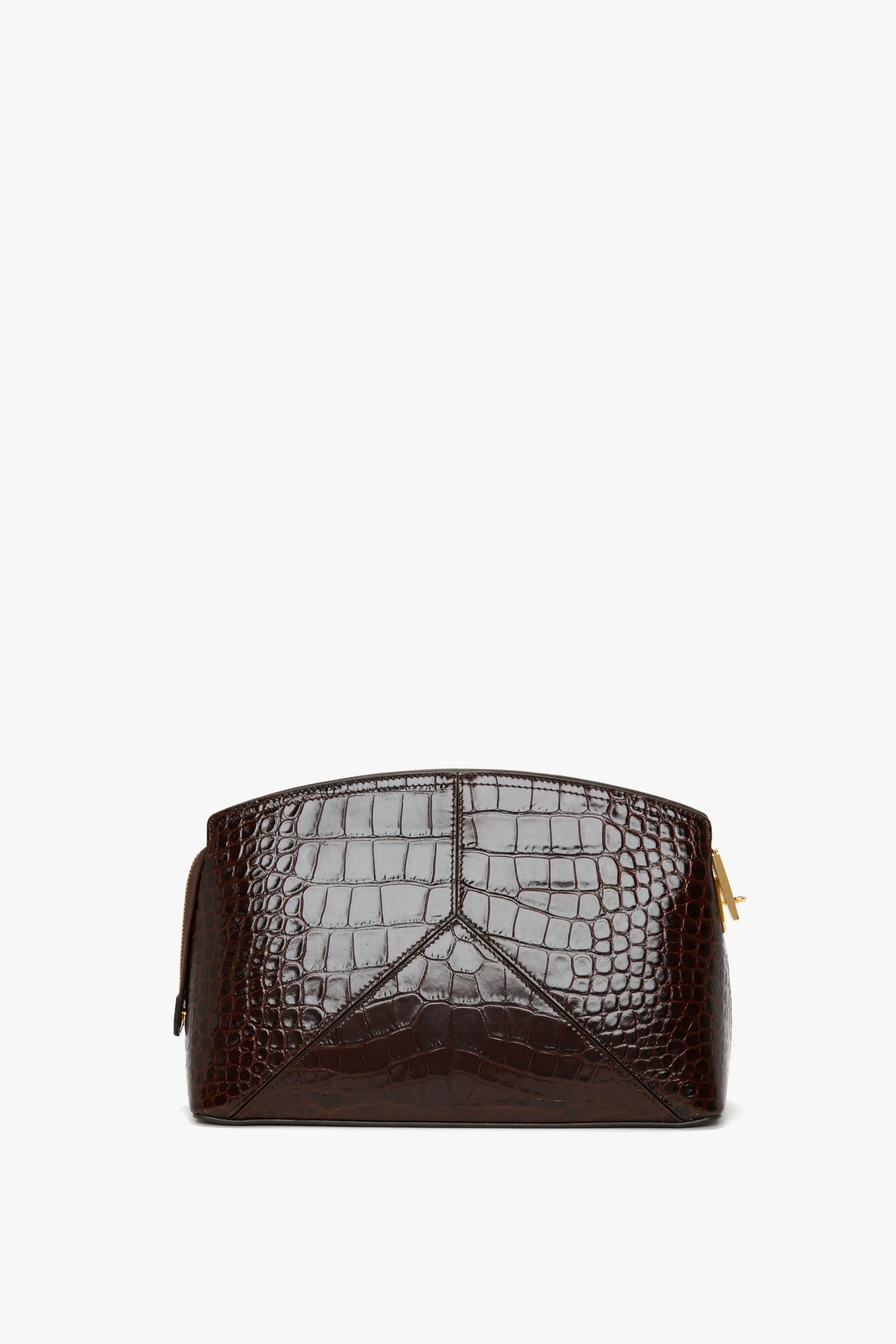 Victoria Clutch Bag In Dark Brown Croc Embossed Leather sold by Victoria Beckham product image thumbnail 4