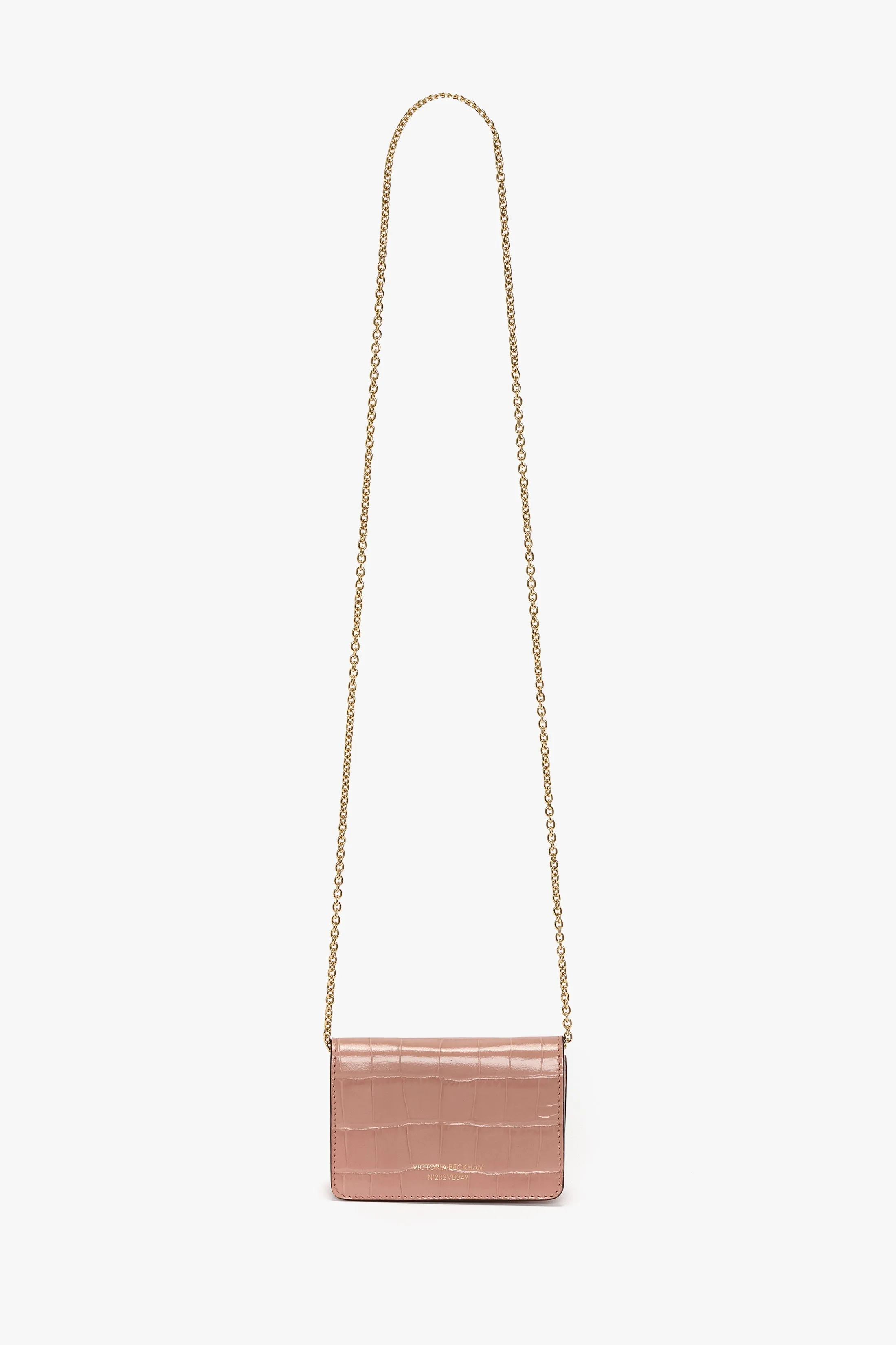 Micro Dorian Bag With Chain Strap In Blush Pink Croc Embossed Leather sold by Victoria Beckham product image thumbnail 3