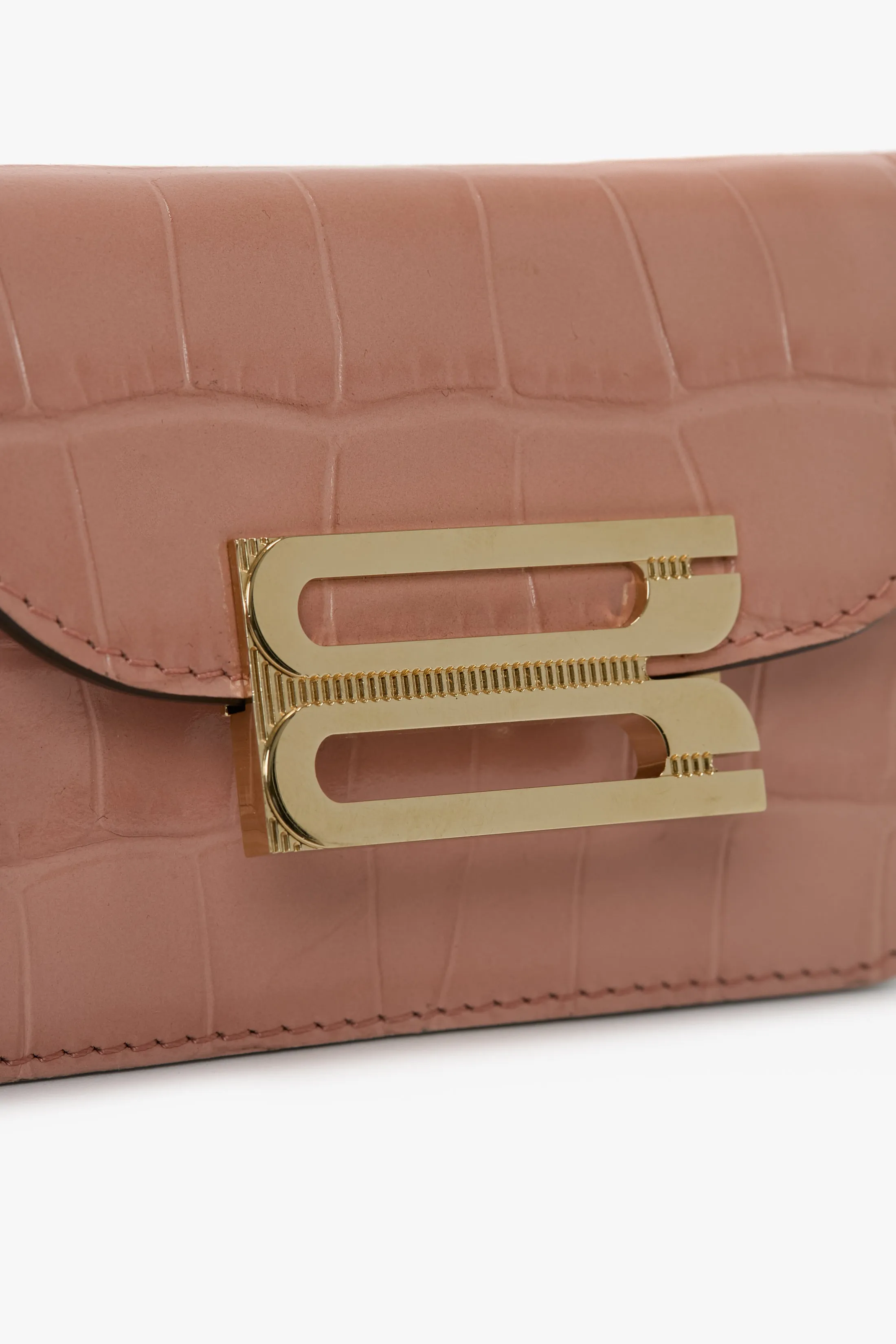 Micro Dorian Bag With Chain Strap In Blush Pink Croc Embossed Leather sold by Victoria Beckham product image thumbnail 4