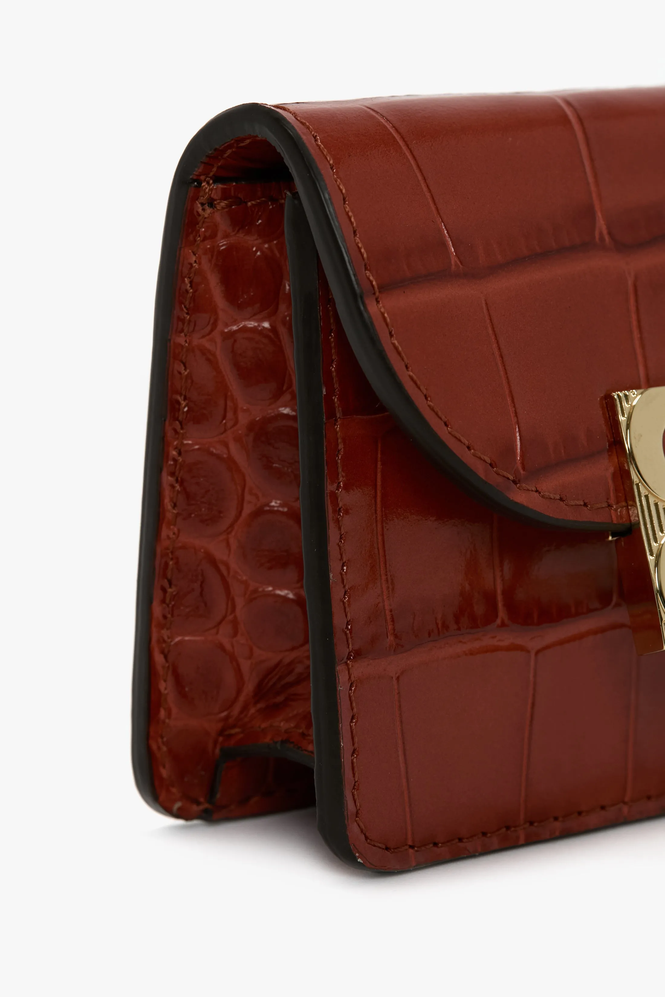 Micro Dorian Bag With Chain Strap In Brick Red Croc Embossed Leather sold by Victoria Beckham product image thumbnail 5