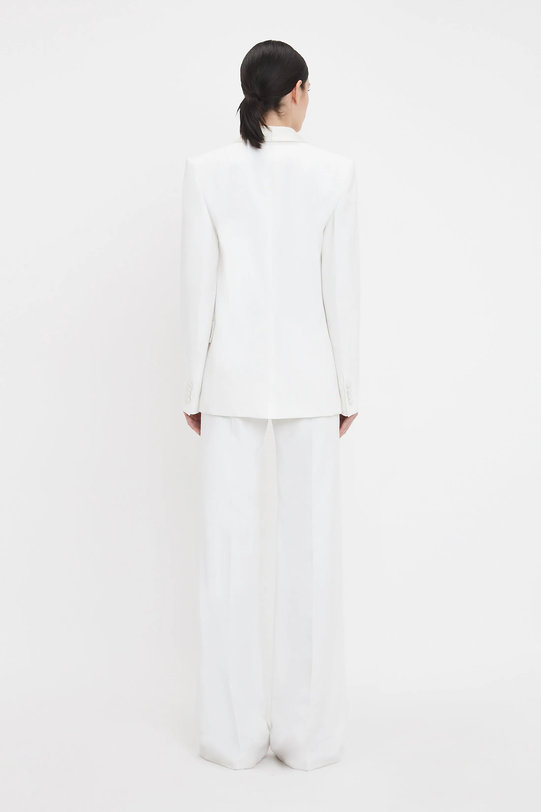 Shawl Collar Tux Jacket In Ivory sold by Victoria Beckham product image thumbnail 3