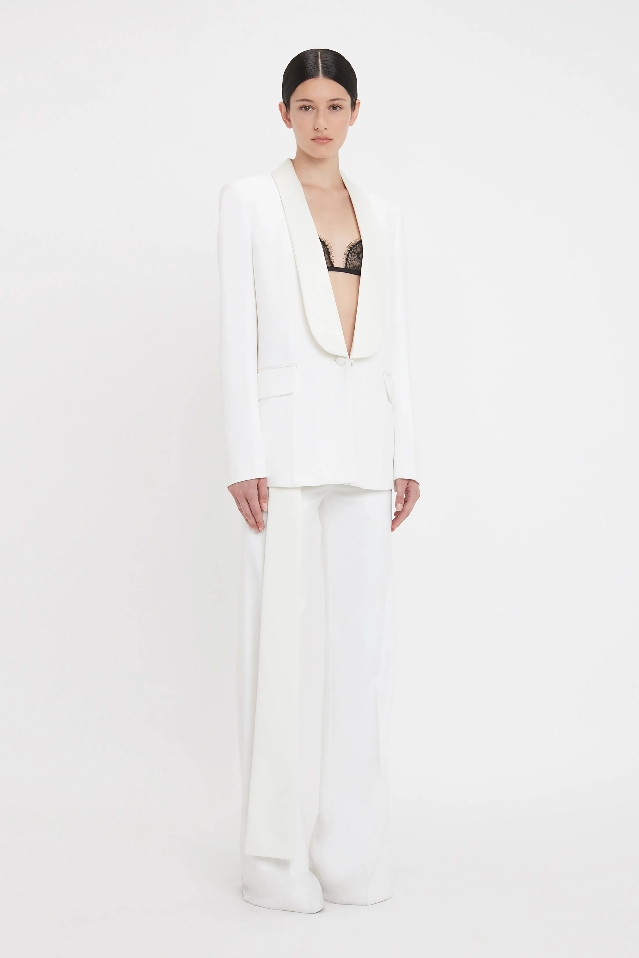 Shawl Collar Tux Jacket In Ivory sold by Victoria Beckham product image thumbnail 2