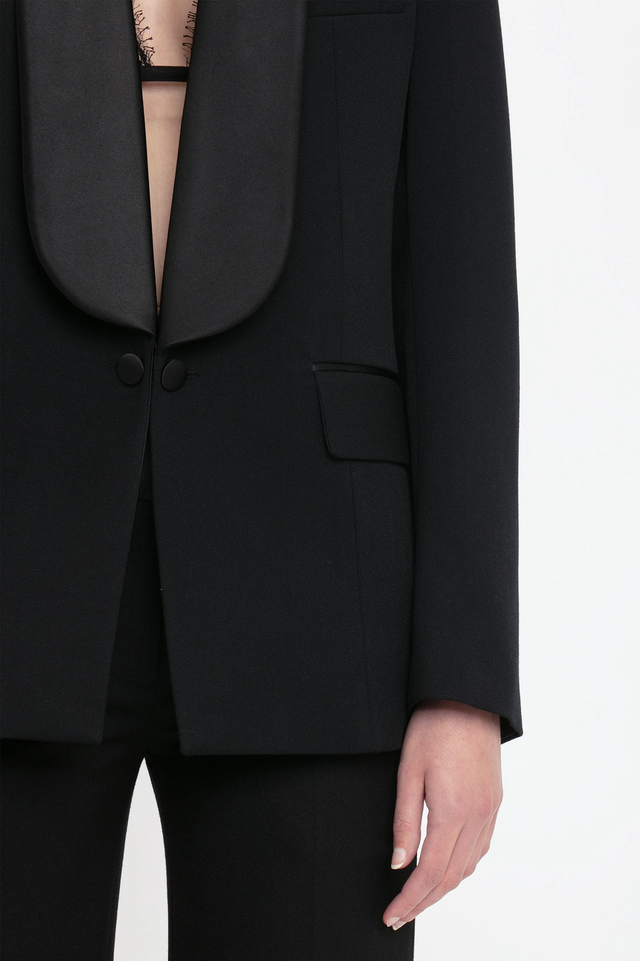 Shawl Collar Tux Jacket In Black sold by Victoria Beckham product image thumbnail 4