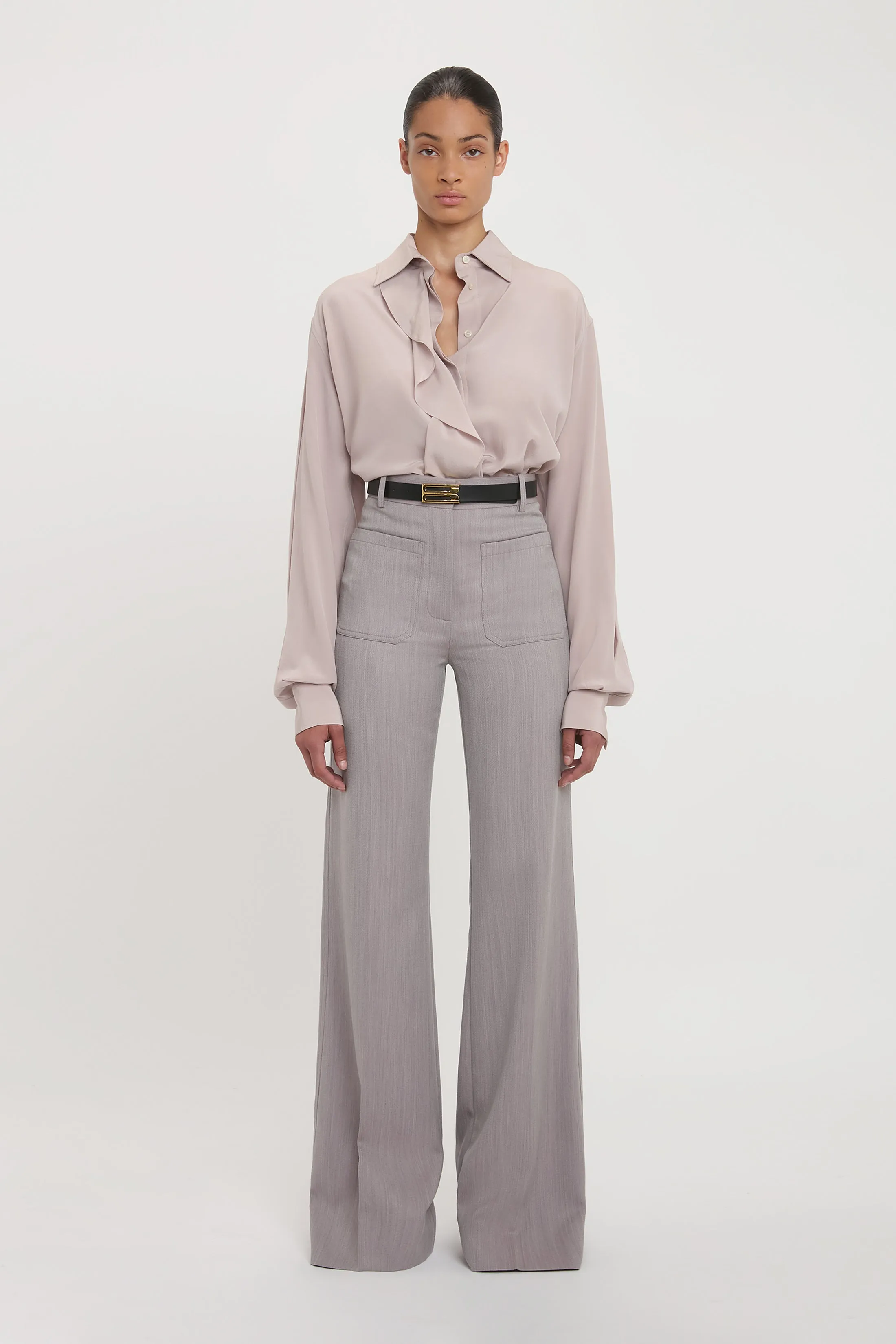 Alina High Waisted Trouser In Quartz sold by Victoria Beckham