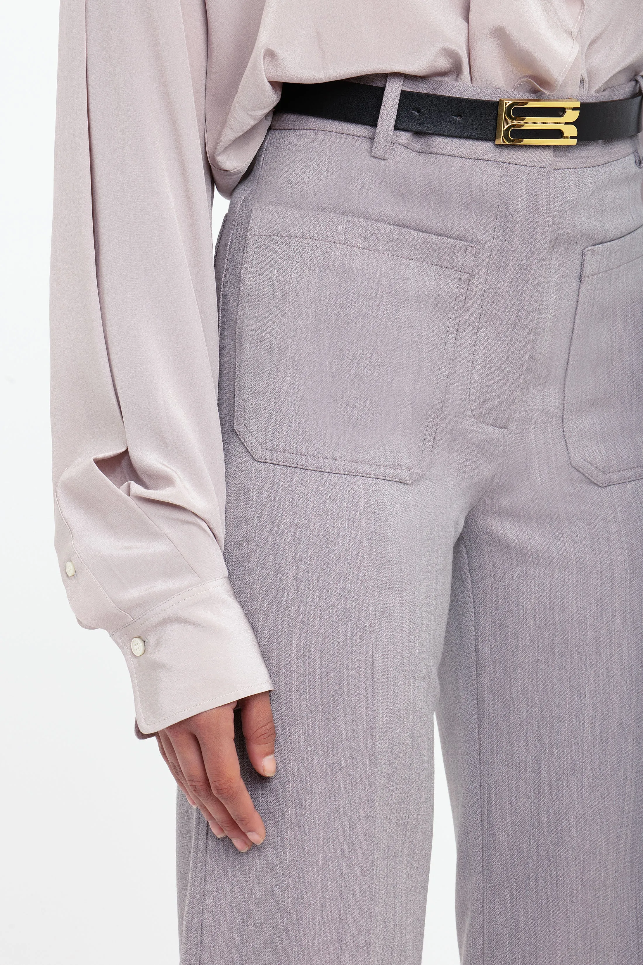 Alina High Waisted Trouser In Quartz sold by Victoria Beckham product image thumbnail 4