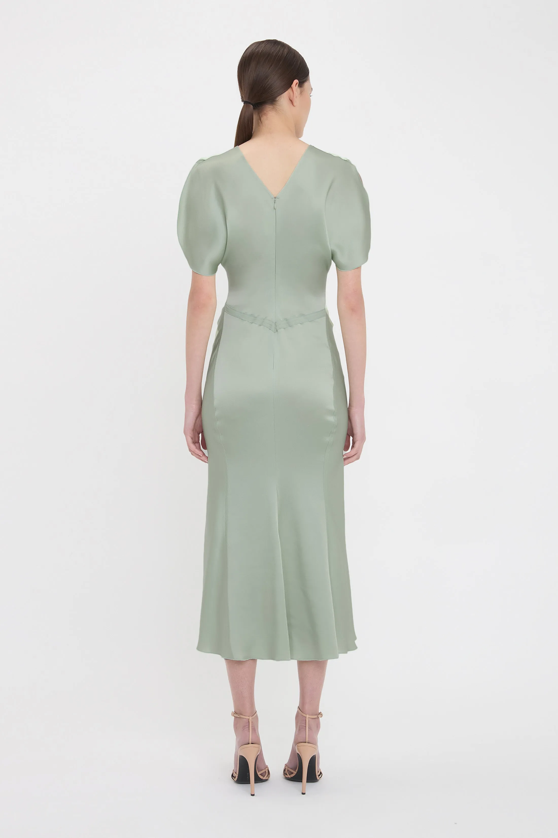Gathered Waist Midi Dress In Wasabi sold by Victoria Beckham product image thumbnail 3