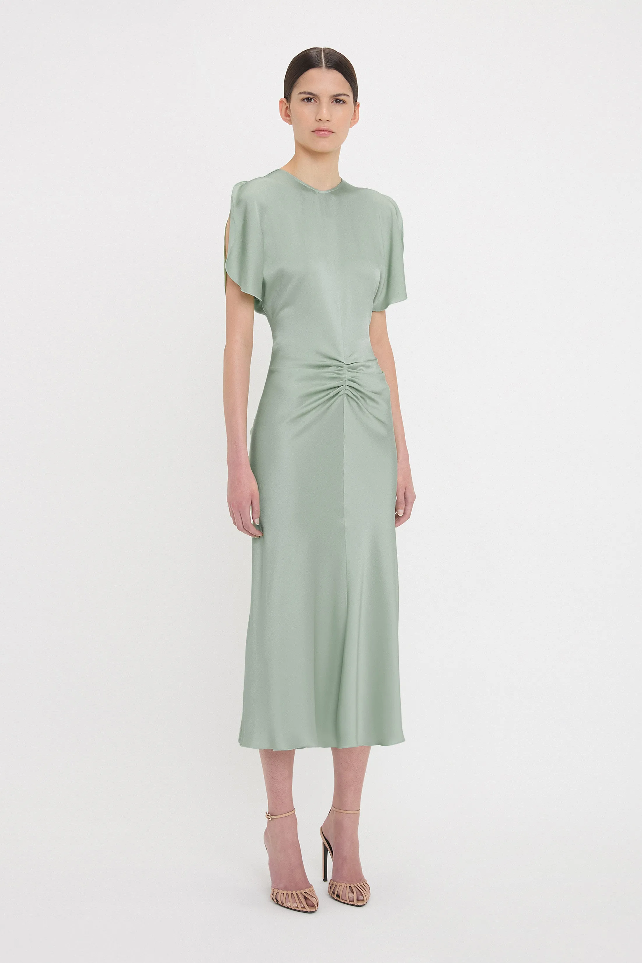 Gathered Waist Midi Dress In Wasabi sold by Victoria Beckham product image thumbnail 2