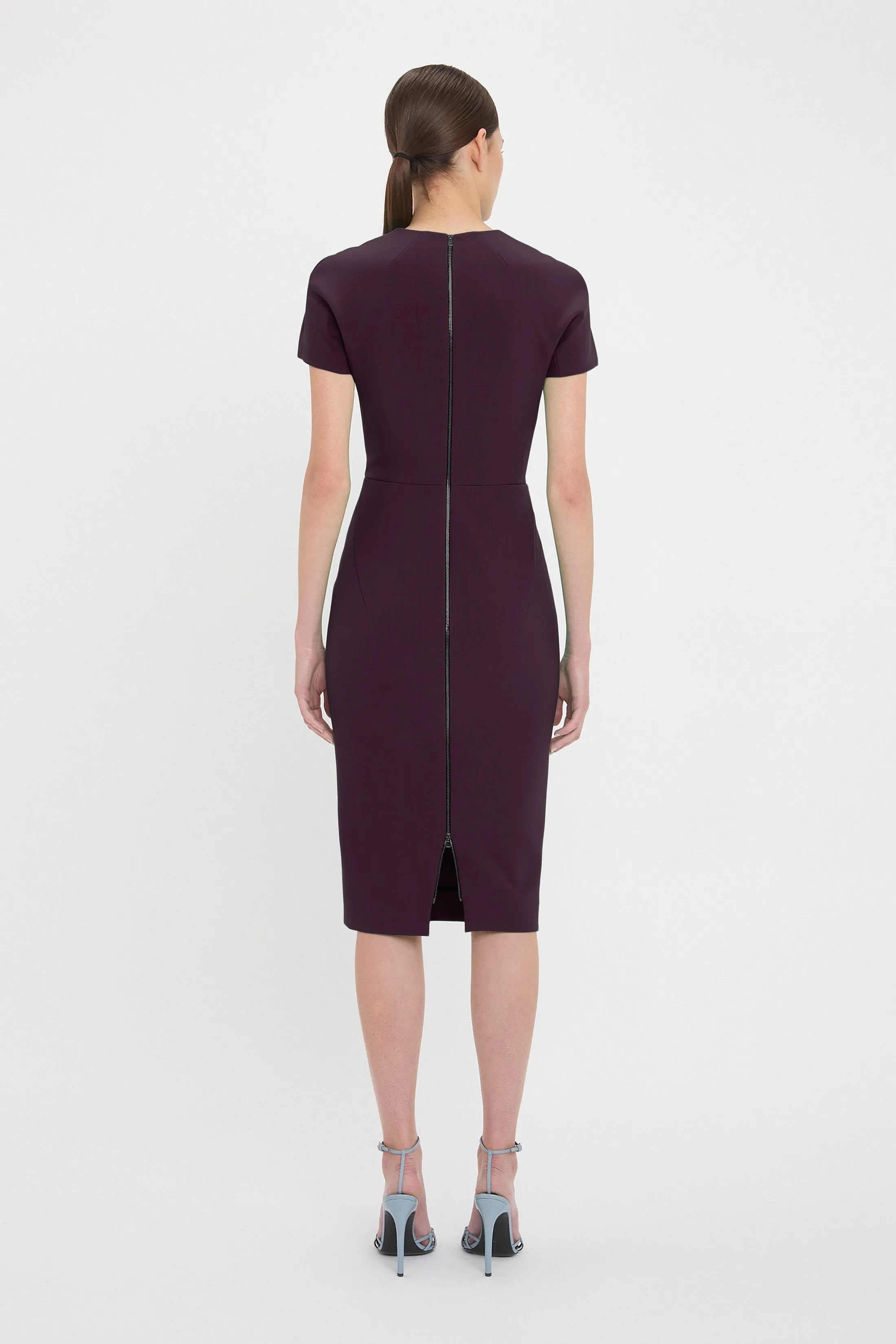 Fitted T-Shirt Dress In Fig sold by Victoria Beckham product image thumbnail 3