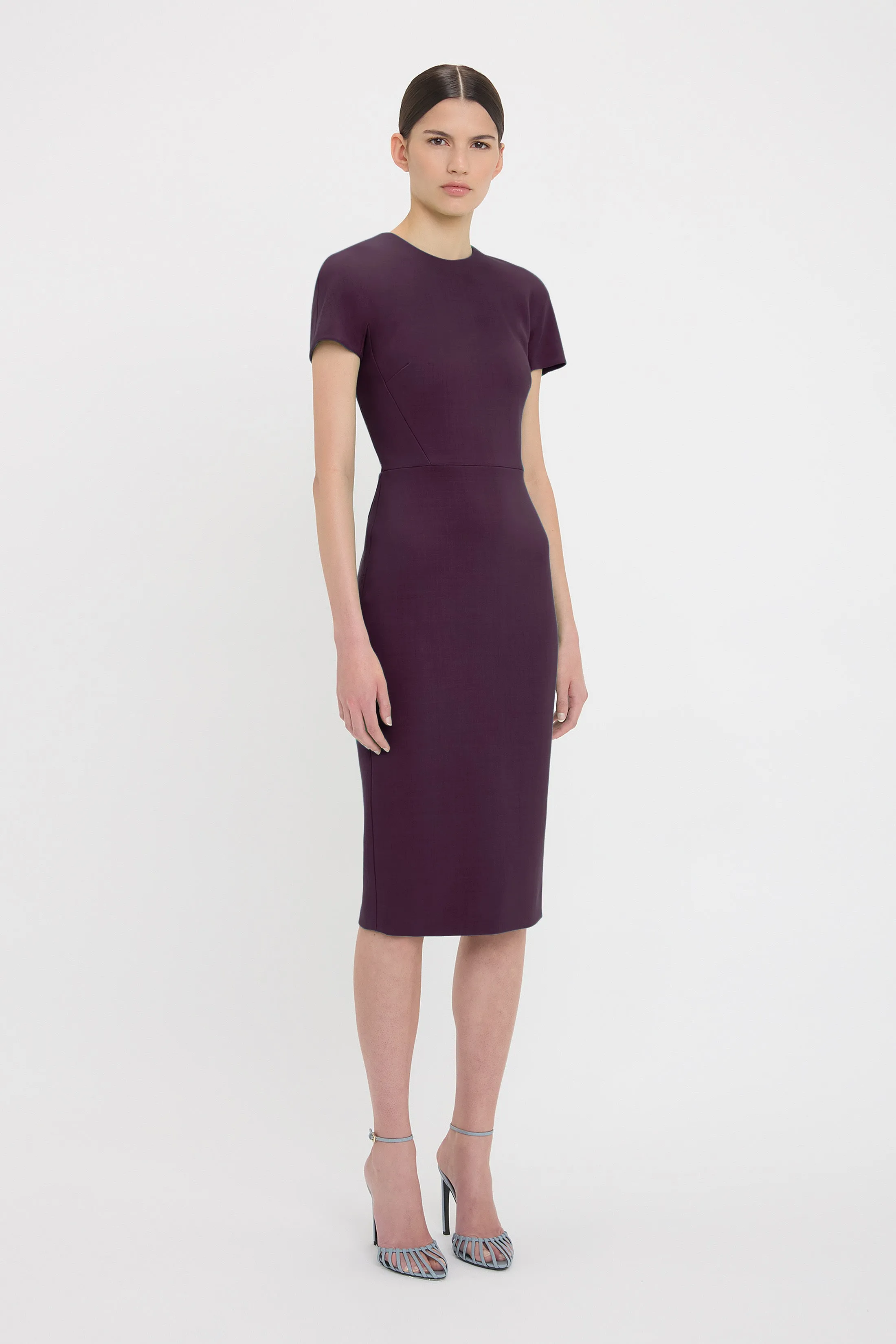 Fitted T-Shirt Dress In Fig sold by Victoria Beckham product image thumbnail 2