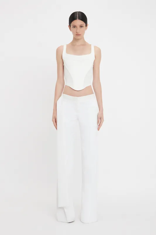 Satin Waistband Trouser In Ivory sold by Victoria Beckham
