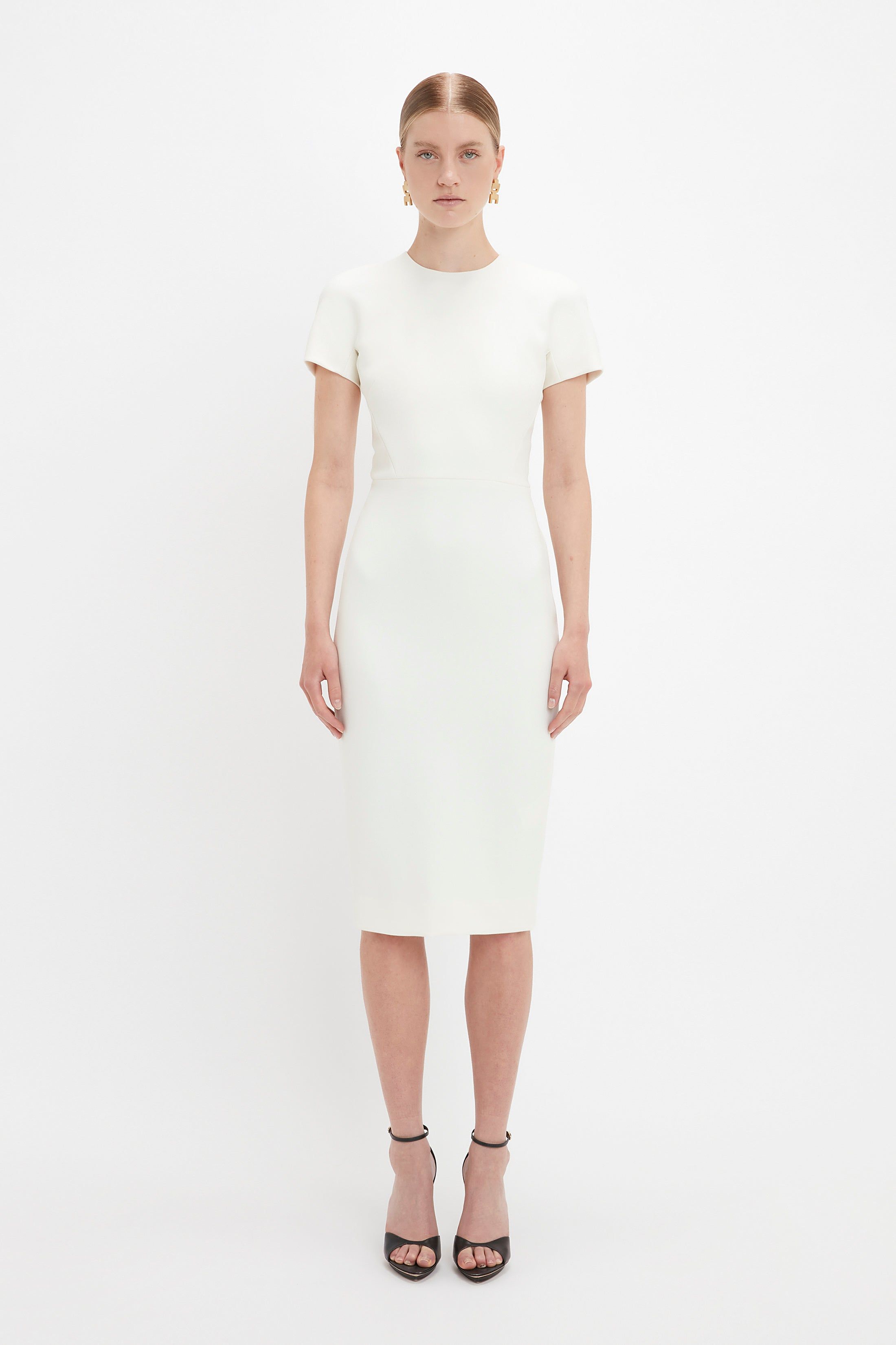 Fitted T-shirt Dress In White sold by Victoria Beckham