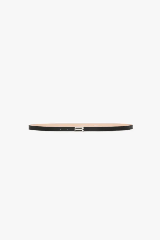 Silver Buckle Micro Frame Belt In Black Grained Leather sold by Victoria Beckham