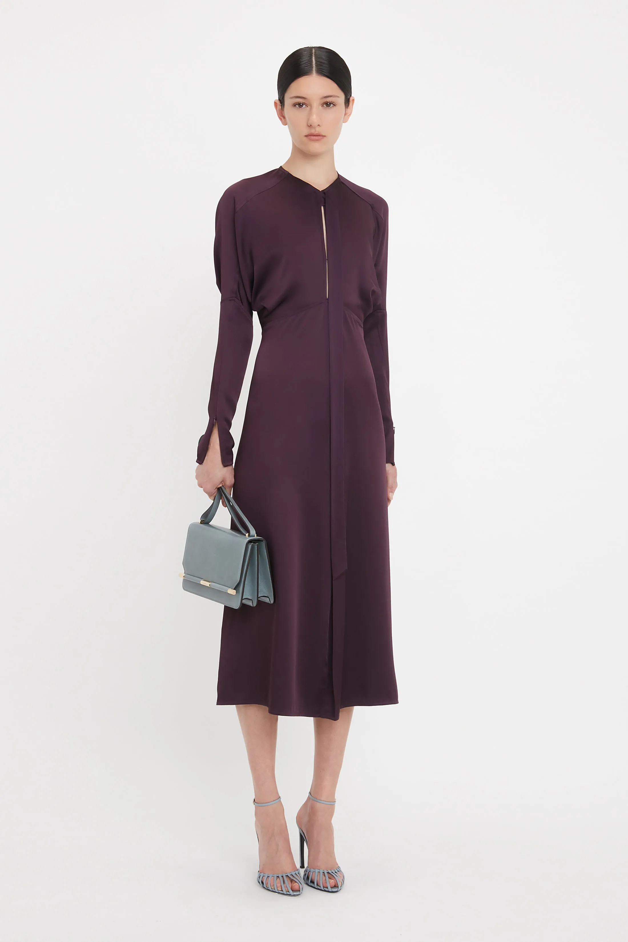 Keyhole Dolman Midi Dress In Fig sold by Victoria Beckham product image thumbnail 2