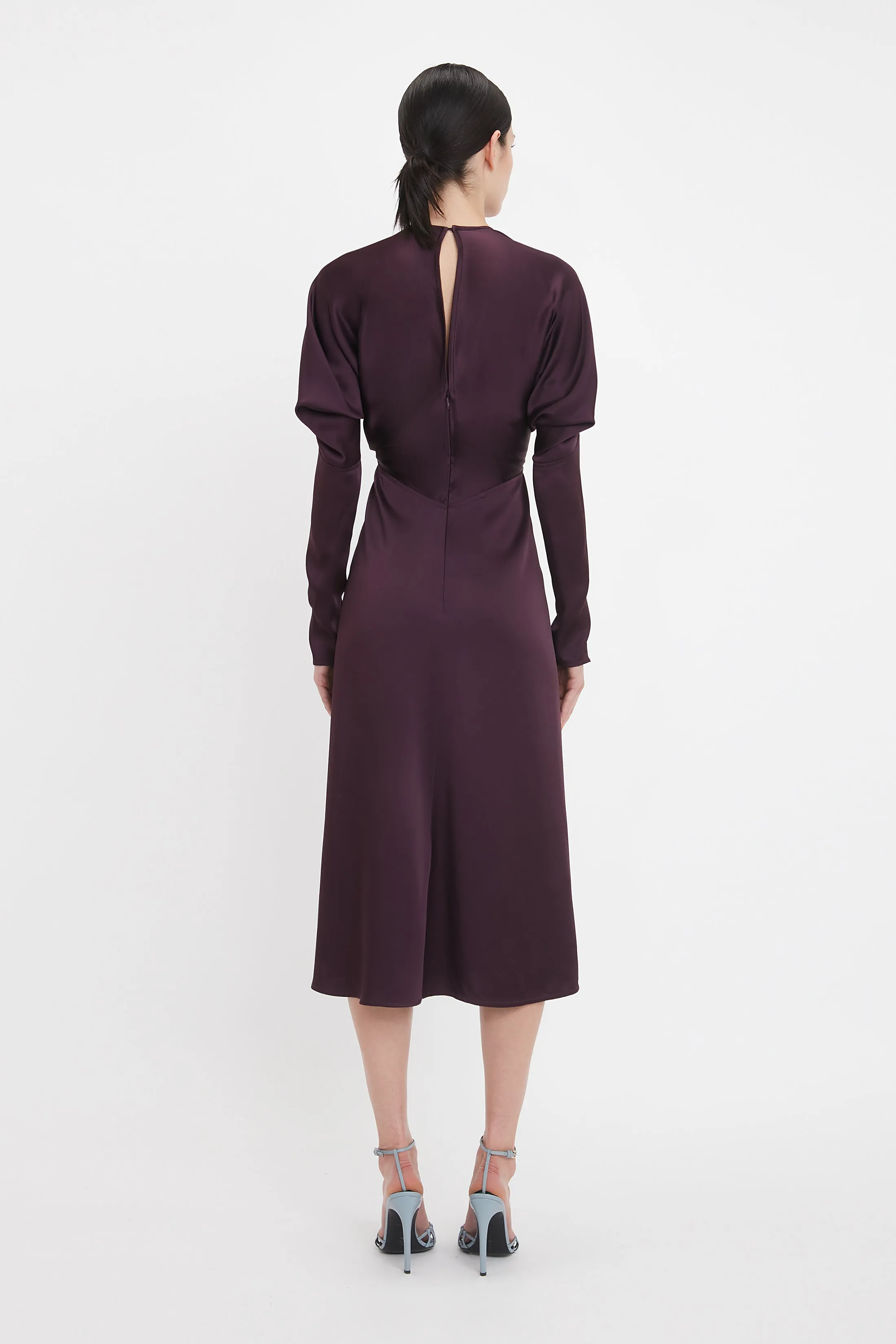 Keyhole Dolman Midi Dress In Fig sold by Victoria Beckham product image thumbnail 3