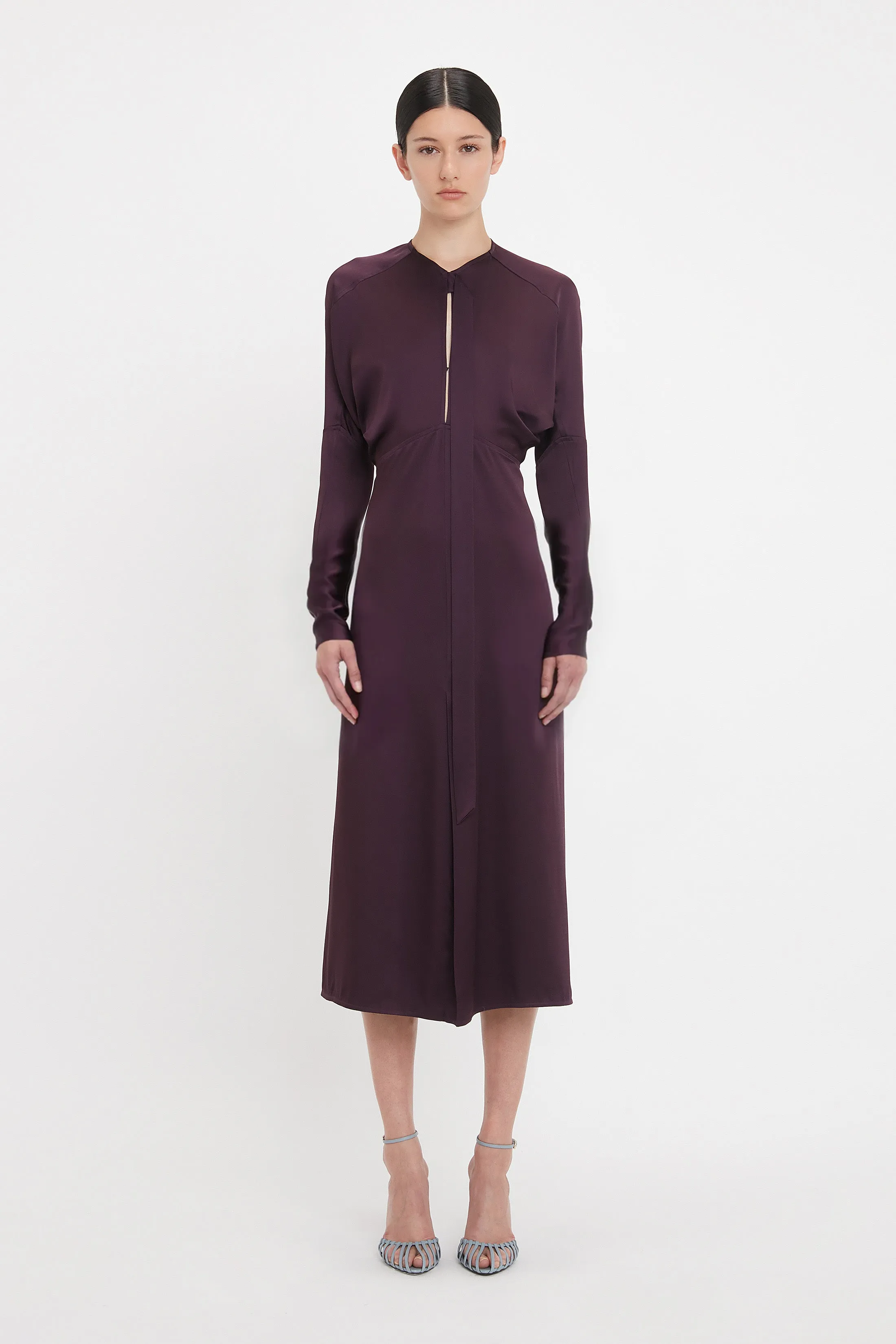 Keyhole Dolman Midi Dress In Fig sold by Victoria Beckham