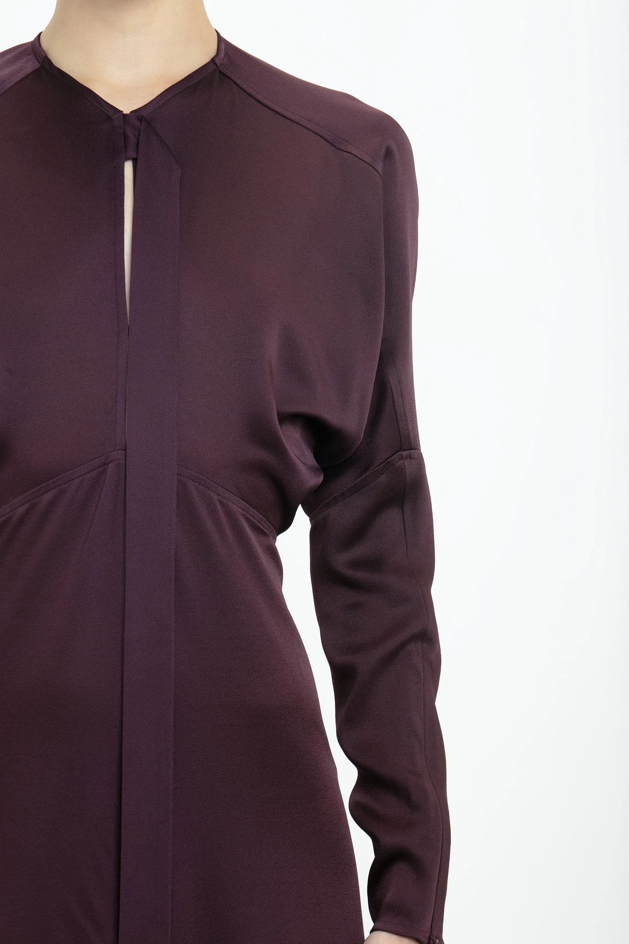 Keyhole Dolman Midi Dress In Fig sold by Victoria Beckham product image thumbnail 4