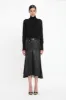 Panelled Flare Skirt In Soft Black Leather sold by Victoria Beckham