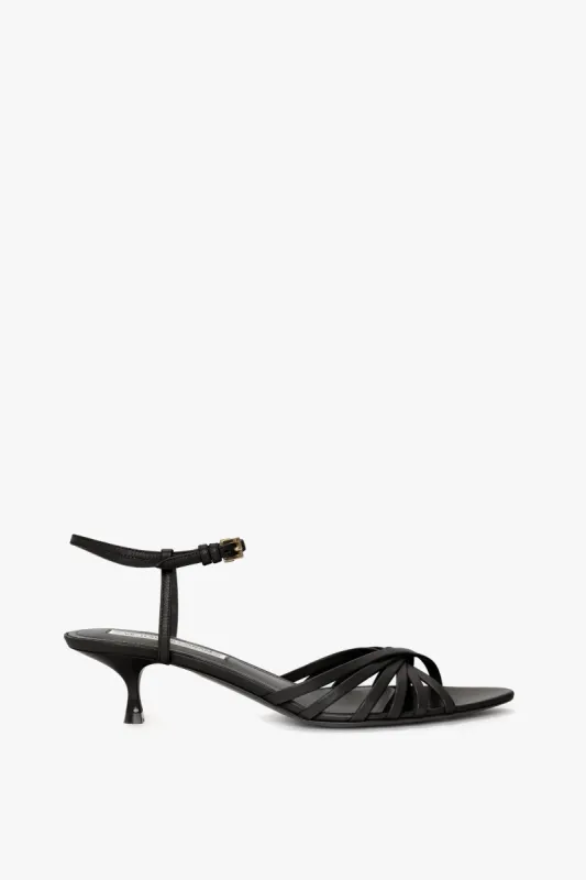 Cage Kitten Heel In Black sold by Victoria Beckham