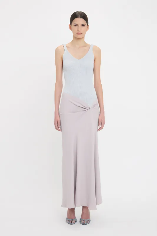 Knit Detail Cami Midi Dress In Heather sold by Victoria Beckham