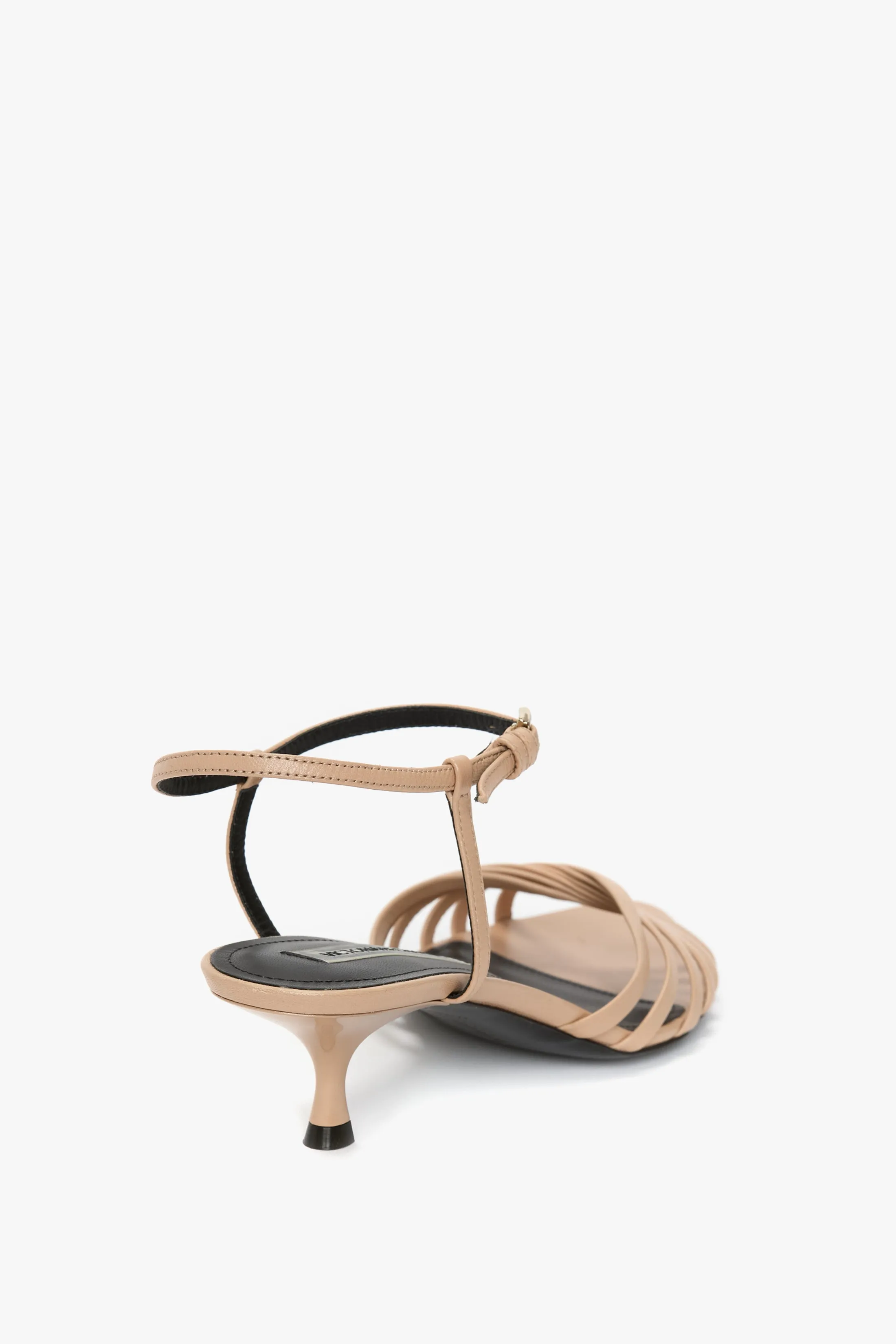 Open Toe Cage Kitten Heel In Taupe Leather sold by Victoria Beckham product image thumbnail 3